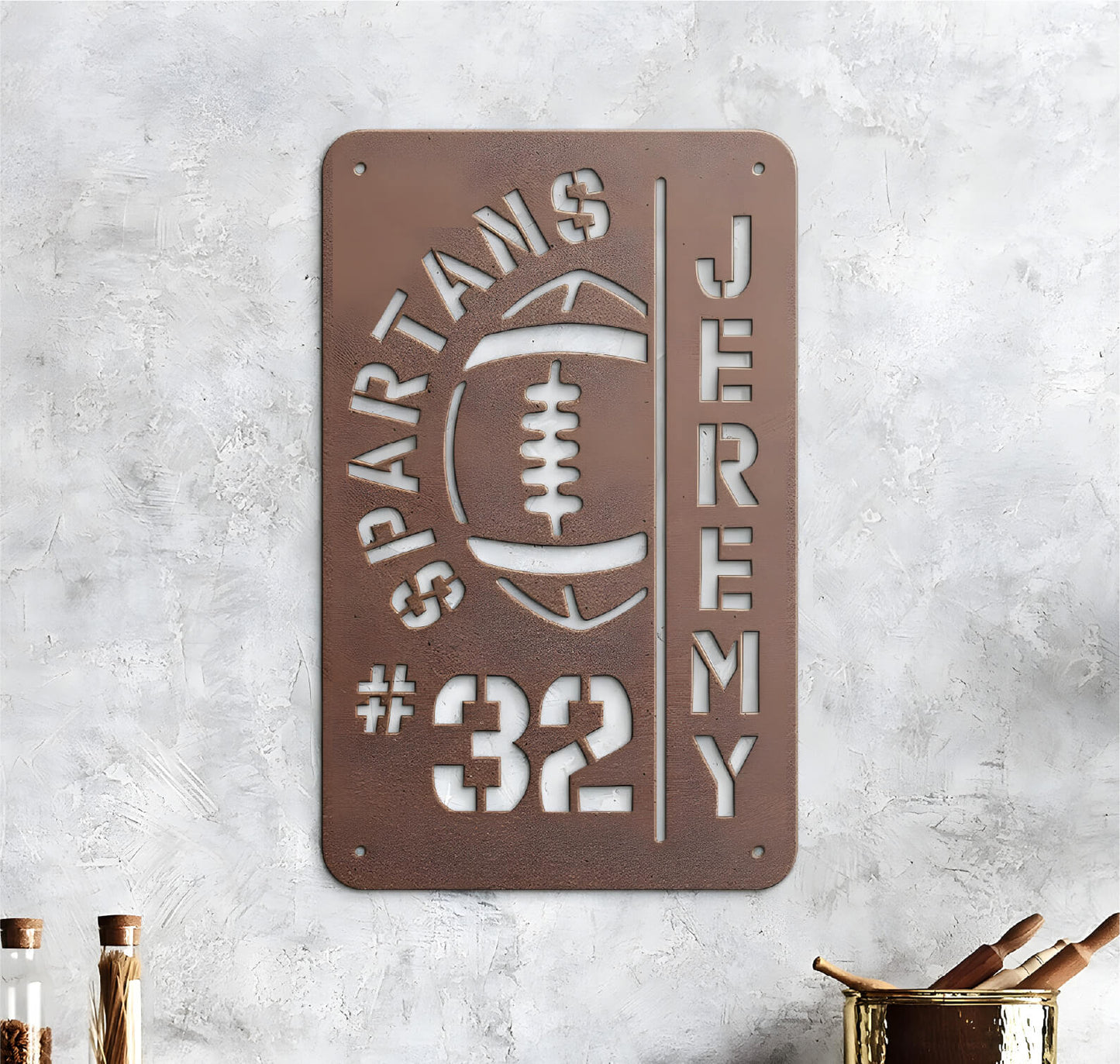 Customizable Football Player Sign, Add Your Team, Player Number, & Name