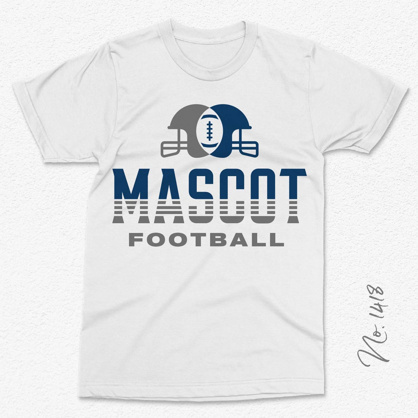 T-shirt displaying a football helmet design with the word 'Mascot' above 'Football', ideal for team spirit crafts and apparel.