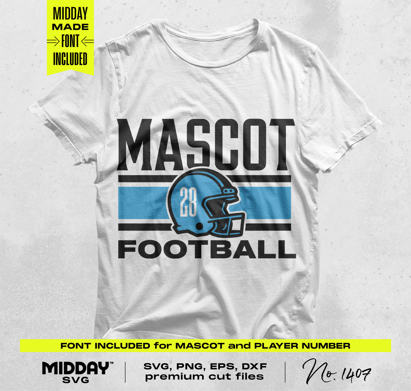 Football SVG PNG bundle V5 design featuring a custom mascot and helmet for team shirts.