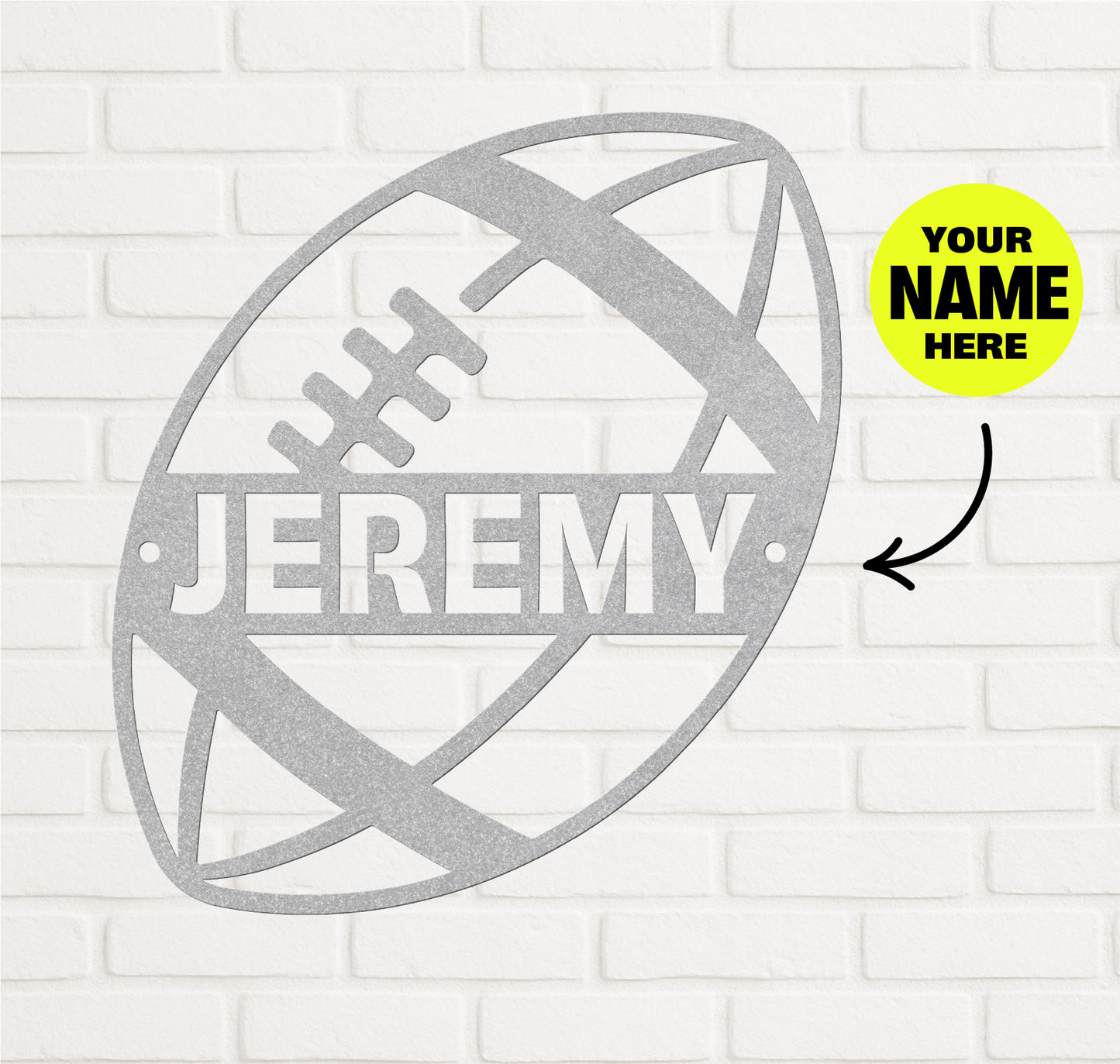 Customizable Football Stenciled Wall Sign