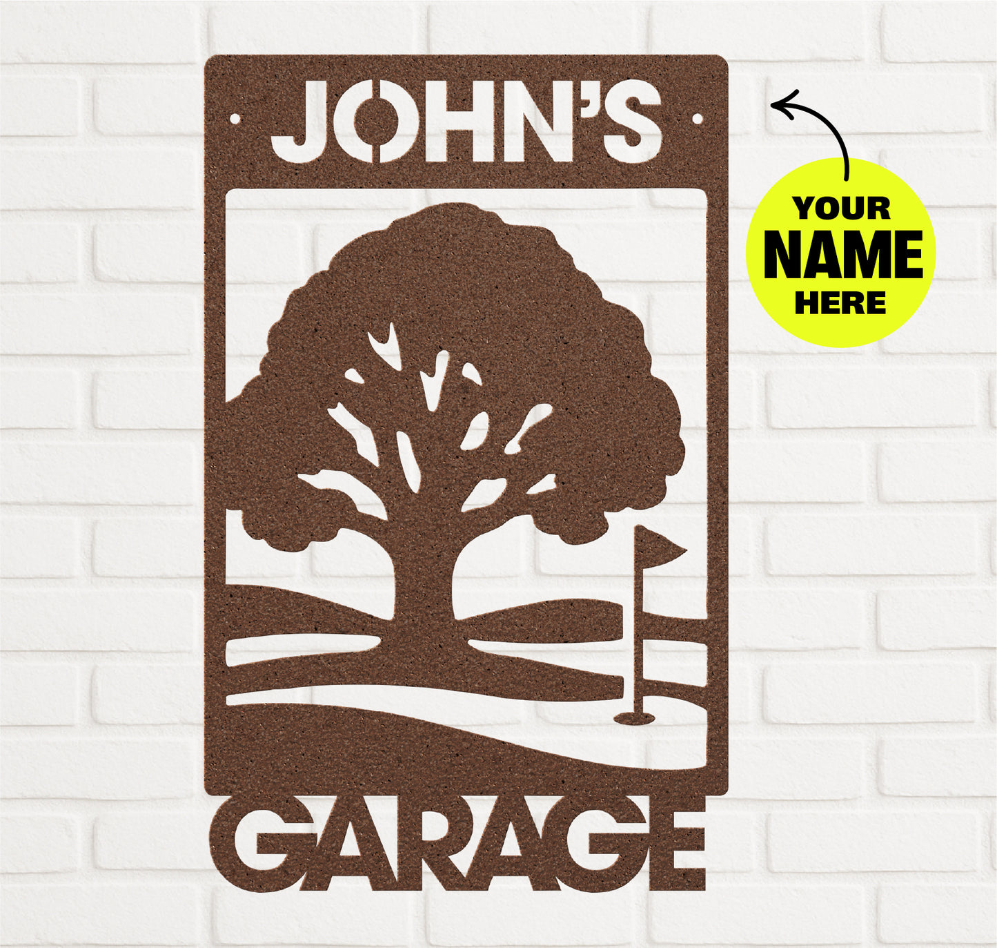 Golf Garage Sign, Customizable with Name