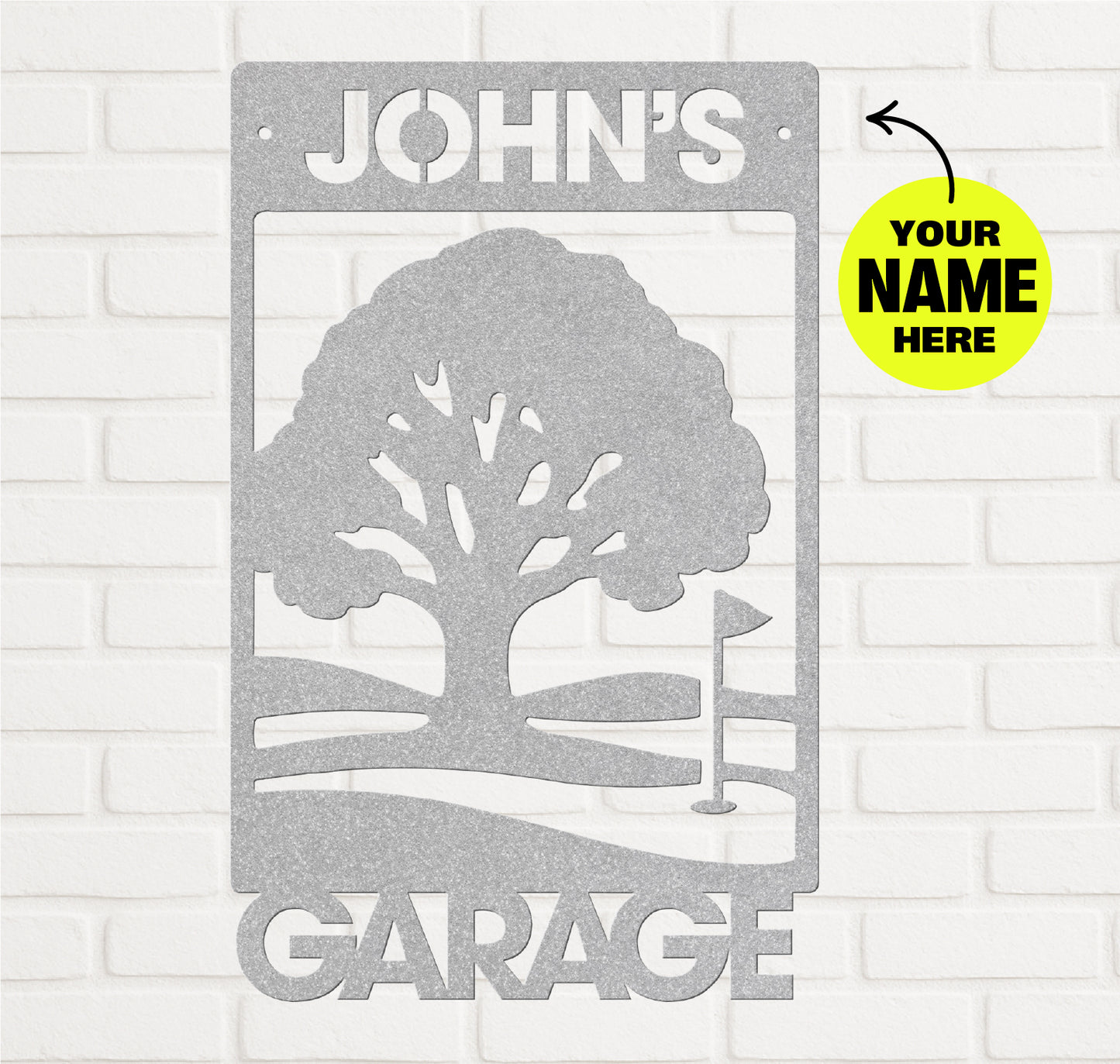 Golf Garage Sign, Customizable with Name