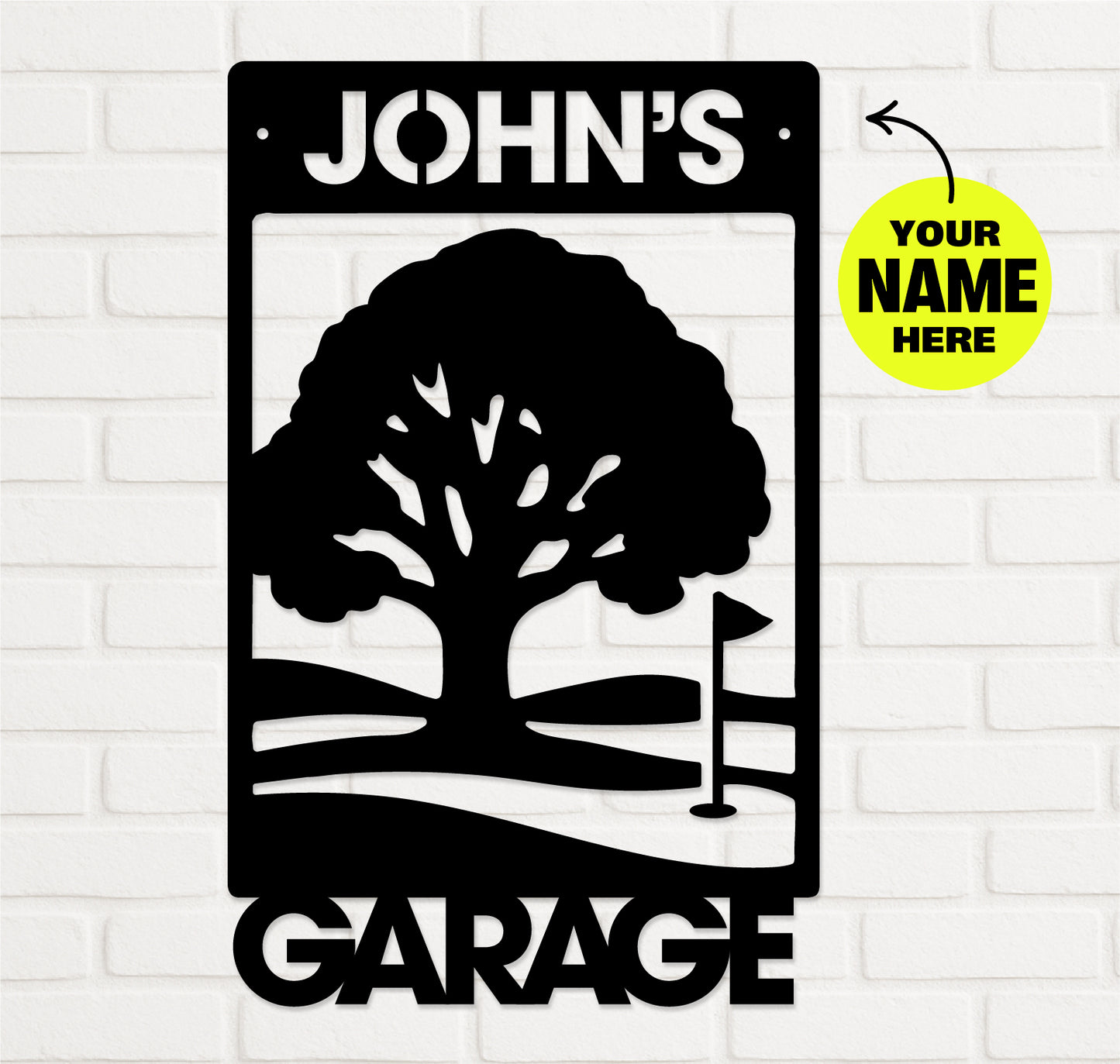 Golf Garage Sign, Customizable with Name