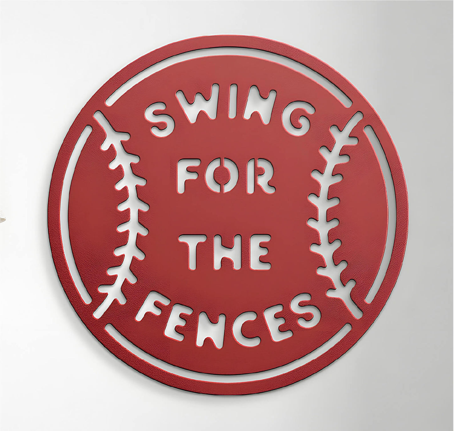 Swing For The Fences Stenciled Metal Sign
