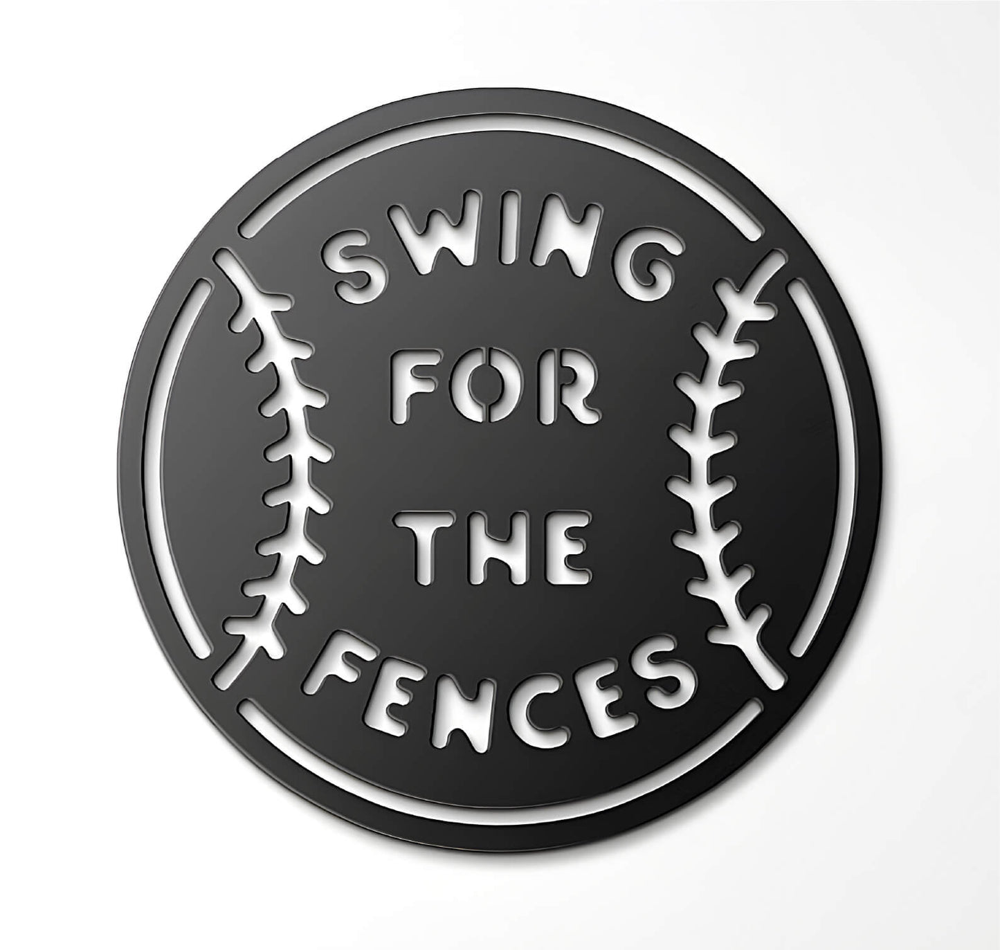Swing For The Fences Stenciled Metal Sign