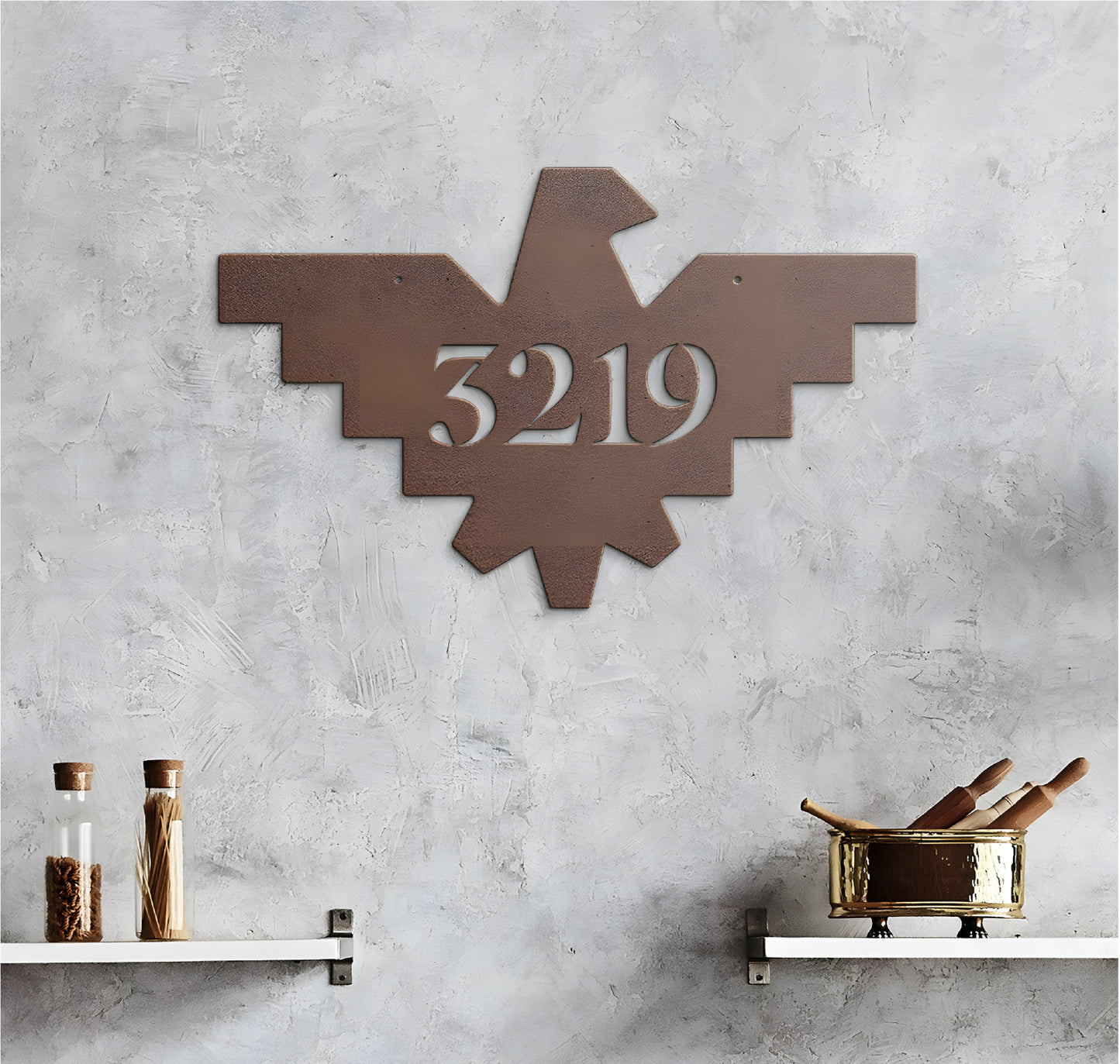 Aztec-style Eagle Customizable Adress Sign