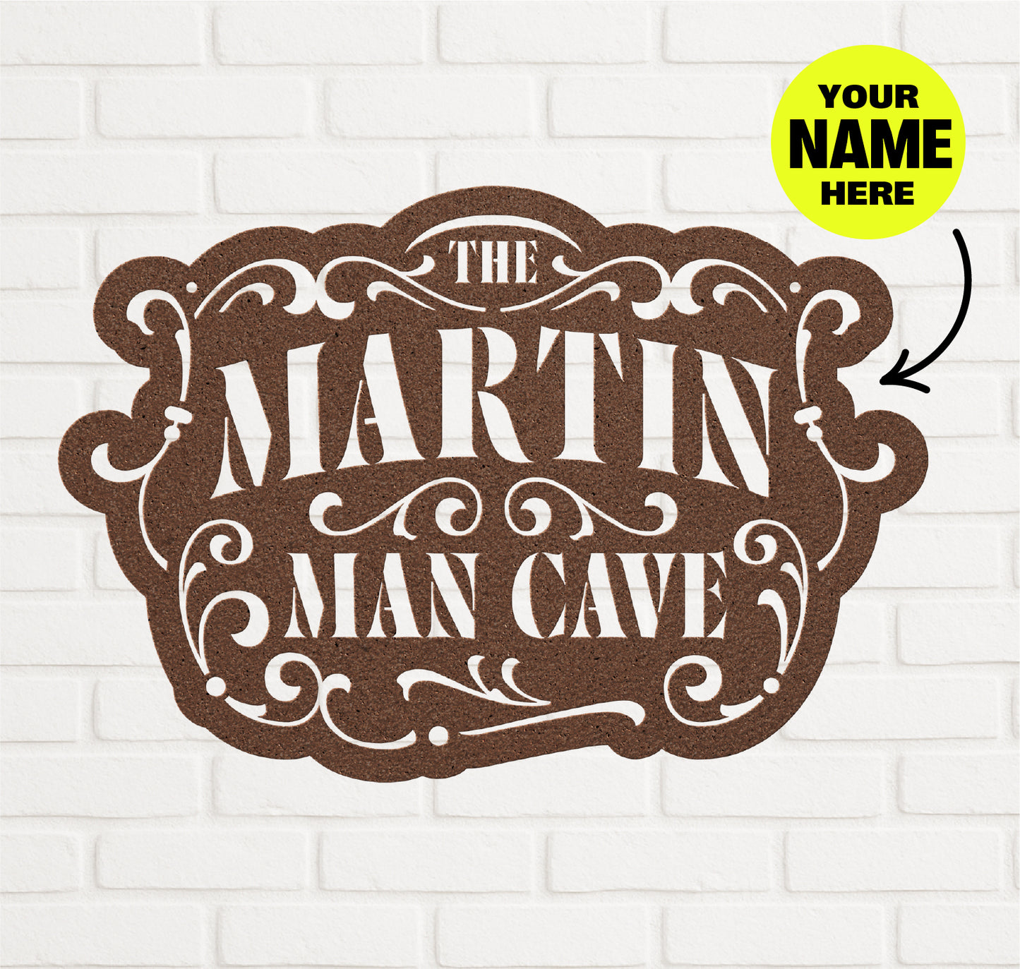 Man Cave Customizable Stenciled Metal Sign