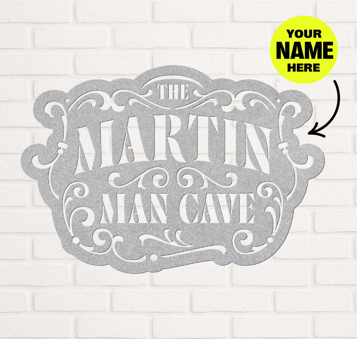 Man Cave Customizable Stenciled Metal Sign