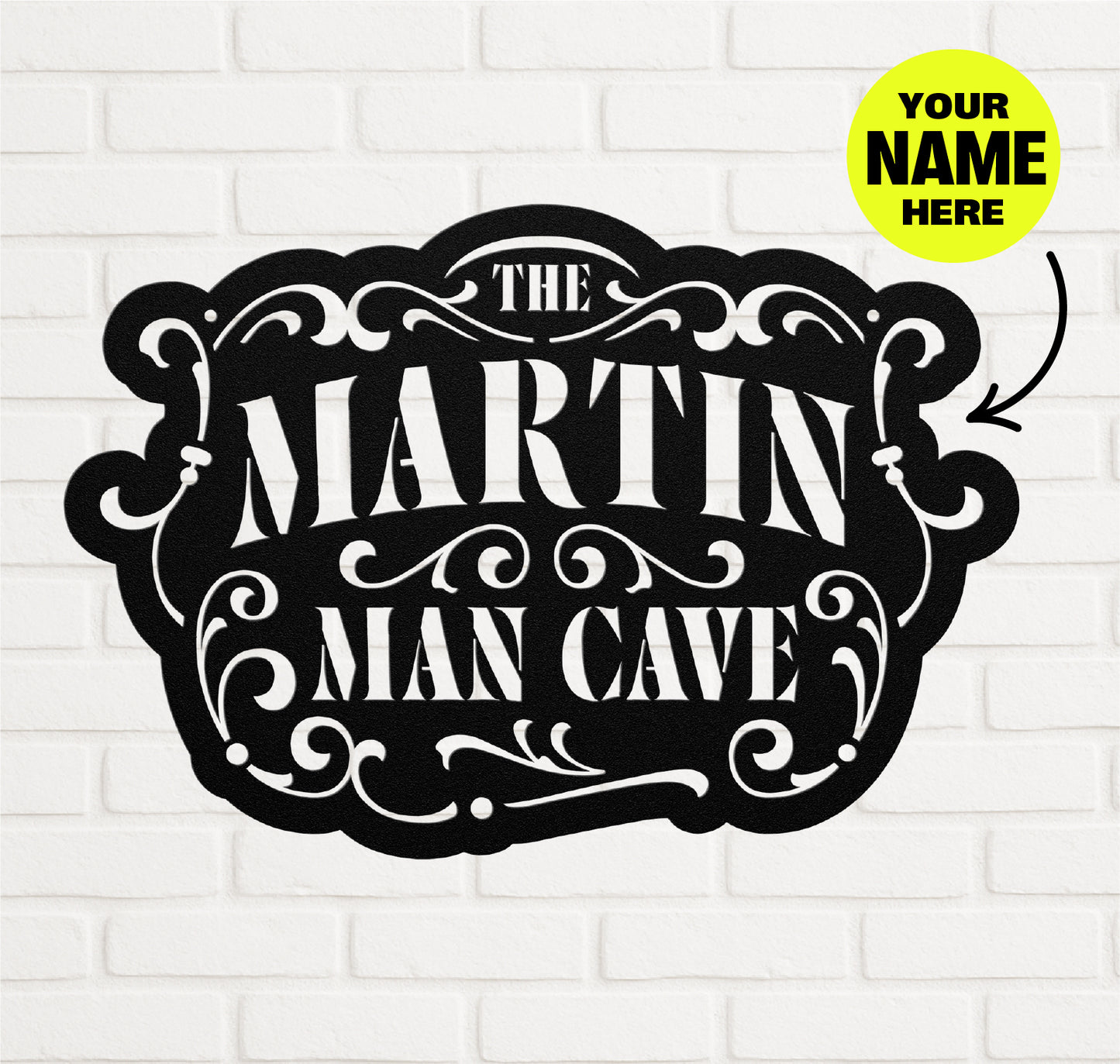 Man Cave Customizable Stenciled Metal Sign