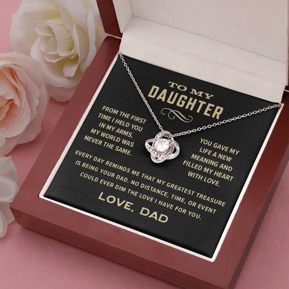 Love Knot Necklace, From Dad To Daughter, Greatest Treasure