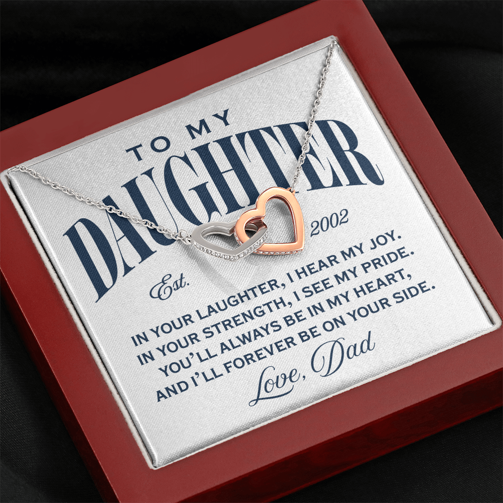 Interlocking Hearts Necklace, From Dad To Daughter, On Your Side