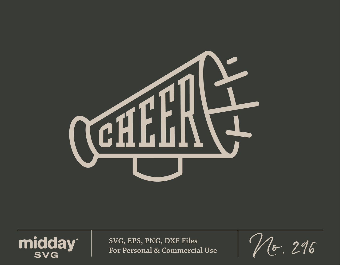 Cheerleader megaphone SVG PNG design for crafting, featuring 'Cheer' text, perfect for Cricut projects, cheerleading logos, and decorations.