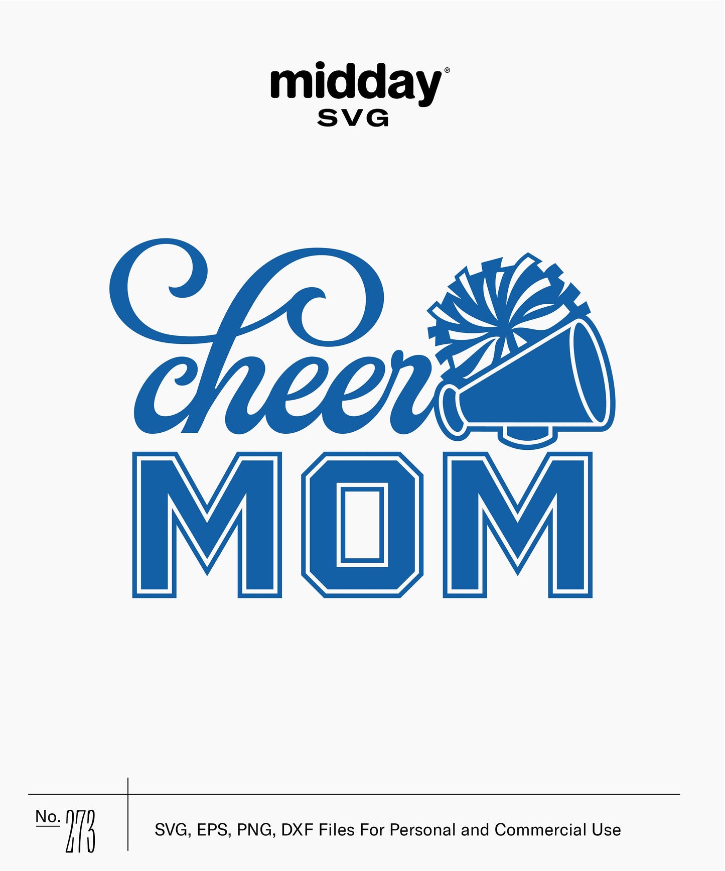 Cheer Mom SVG design with megaphone and pom-pom, ideal for Game Day projects in cutting files and clipart formats.