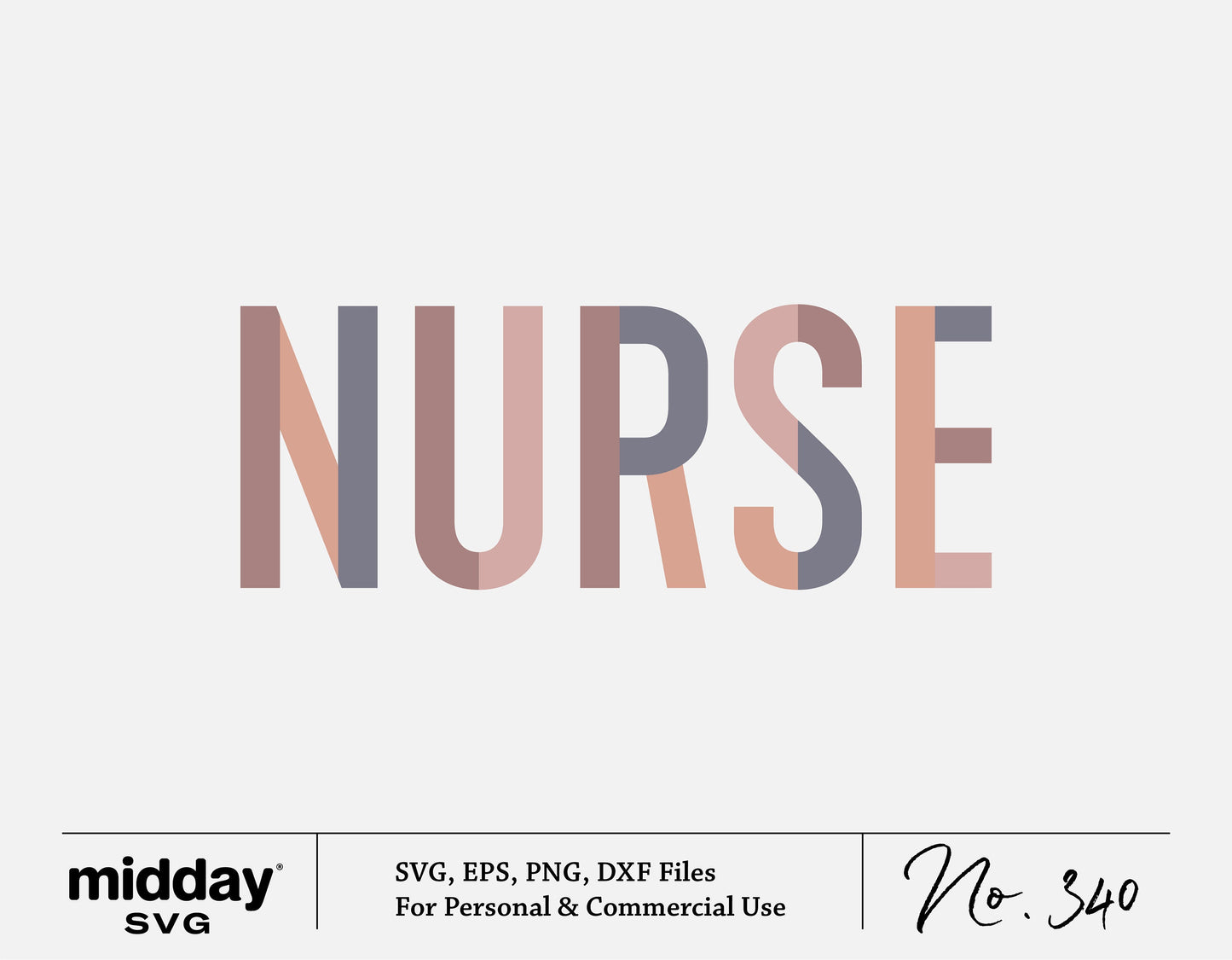 Nurse SVG design with stylized text, perfect for Cricut and silhouette projects, available in SVG, EPS, PNG, DXF formats.