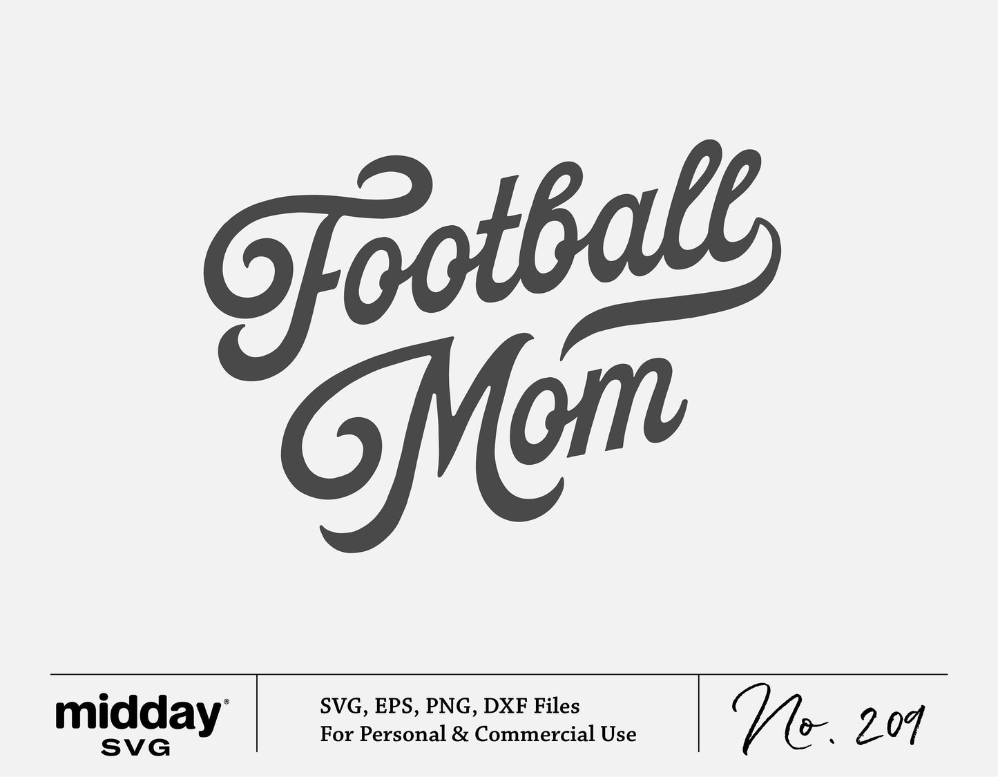 Stylish vintage Football Mom SVG design for shirts and jerseys, available in SVG, EPS, PNG, and DXF formats for crafting.