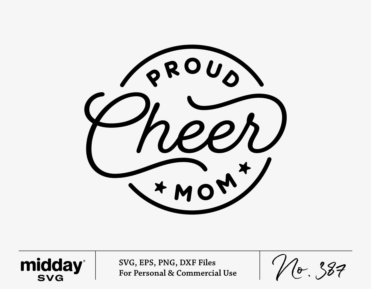 Proud Cheer Mom SVG Cut File for Silhouette and Cricut - Digital Download in SVG, DXF, PNG, EPS Formats - Perfect for Cheer Projects