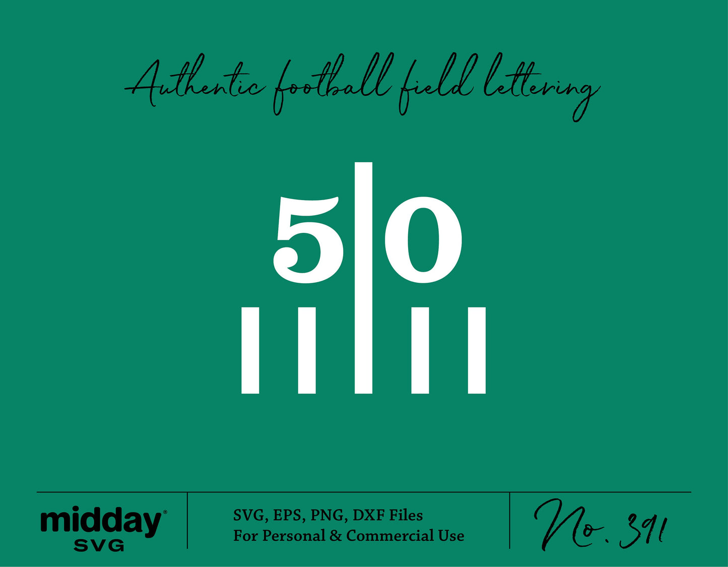 Football Yard Line SVG file showcasing yard lines and numbers, perfect for Cricut and Silhouette projects in multiple formats.