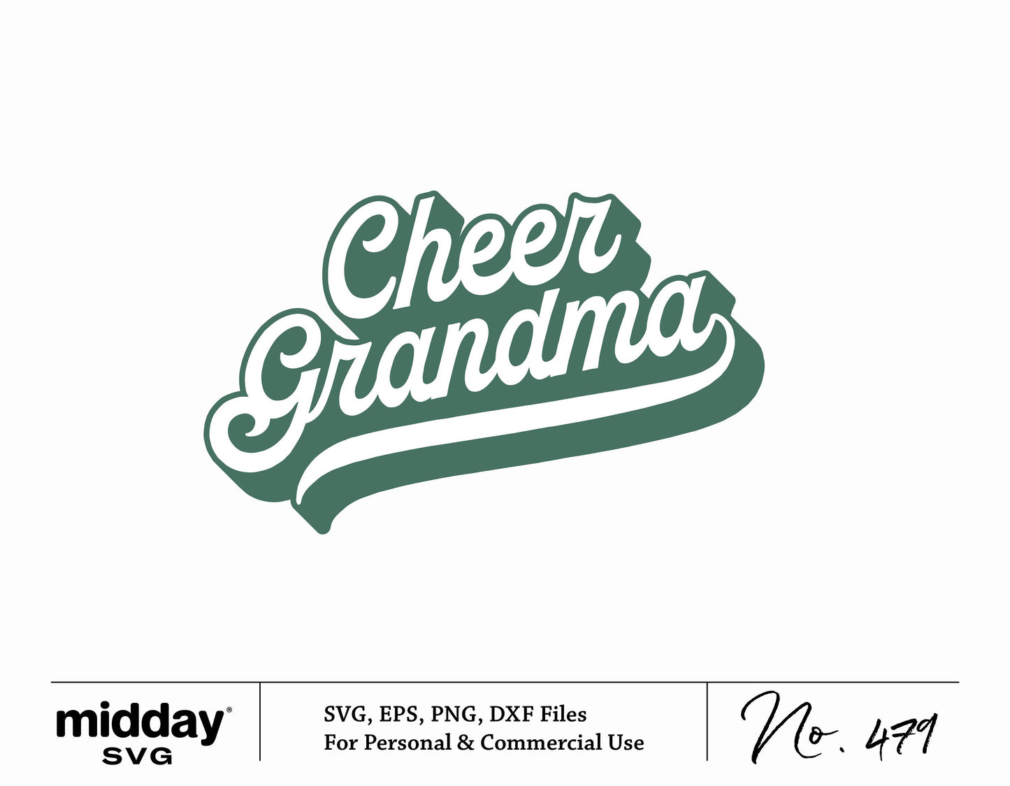 Cheer Grandma SVG digital design for team spirit apparel, compatible with Cricut and silhouette machines, includes svg, eps, png, dxf files.