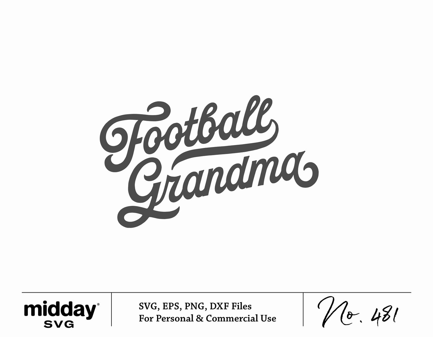 Football Grandma SVG design for vintage sweatshirt, sublimation, and Cricut projects in SVG, EPS, PNG, DXF formats.
