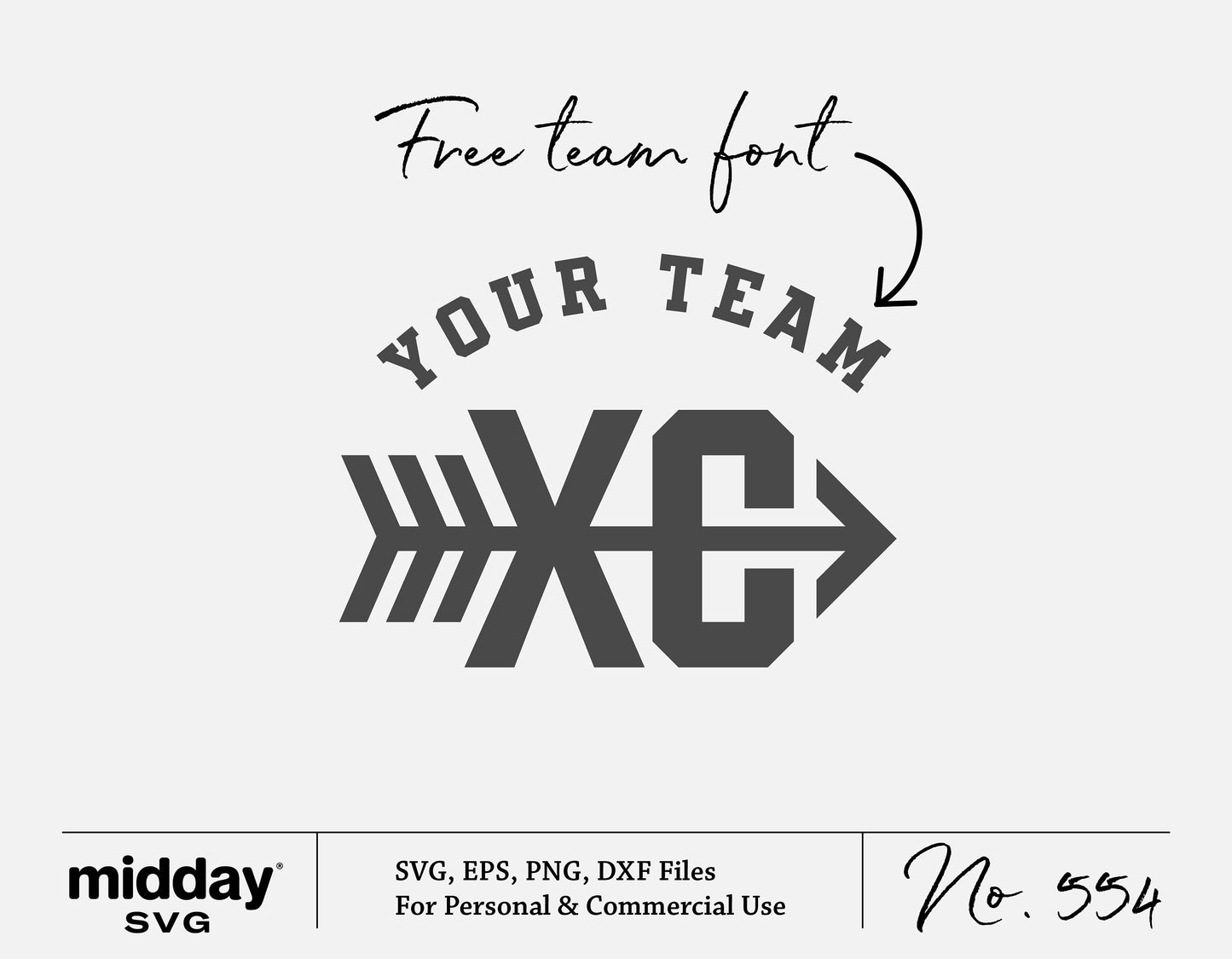 Cross Country SVG cut file with customizable team font for Cricut and Silhouette, includes svg, eps, png, and dxf formats.