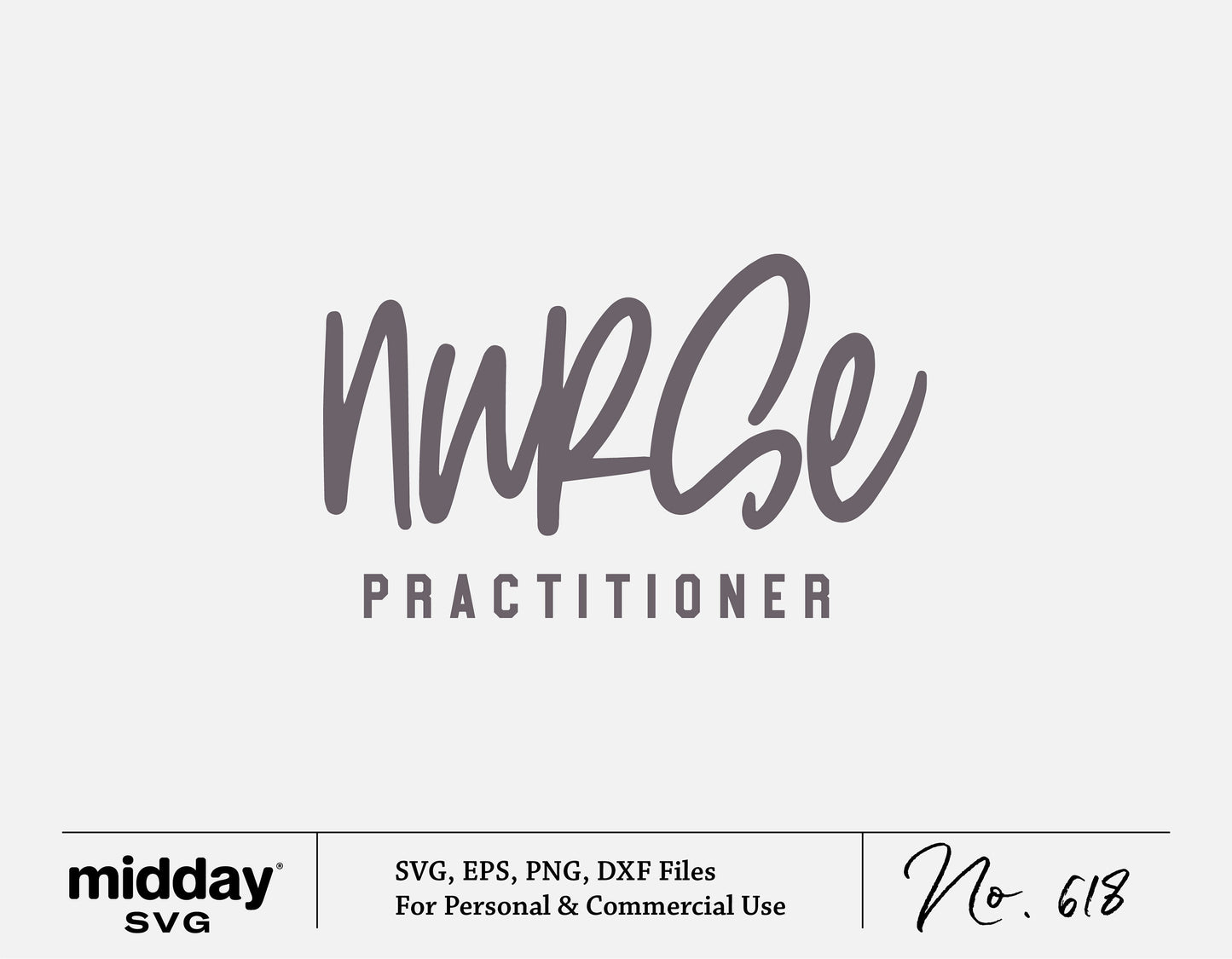 Nurse Practitioner SVG design in elegant script for Cricut and Silhouette projects.