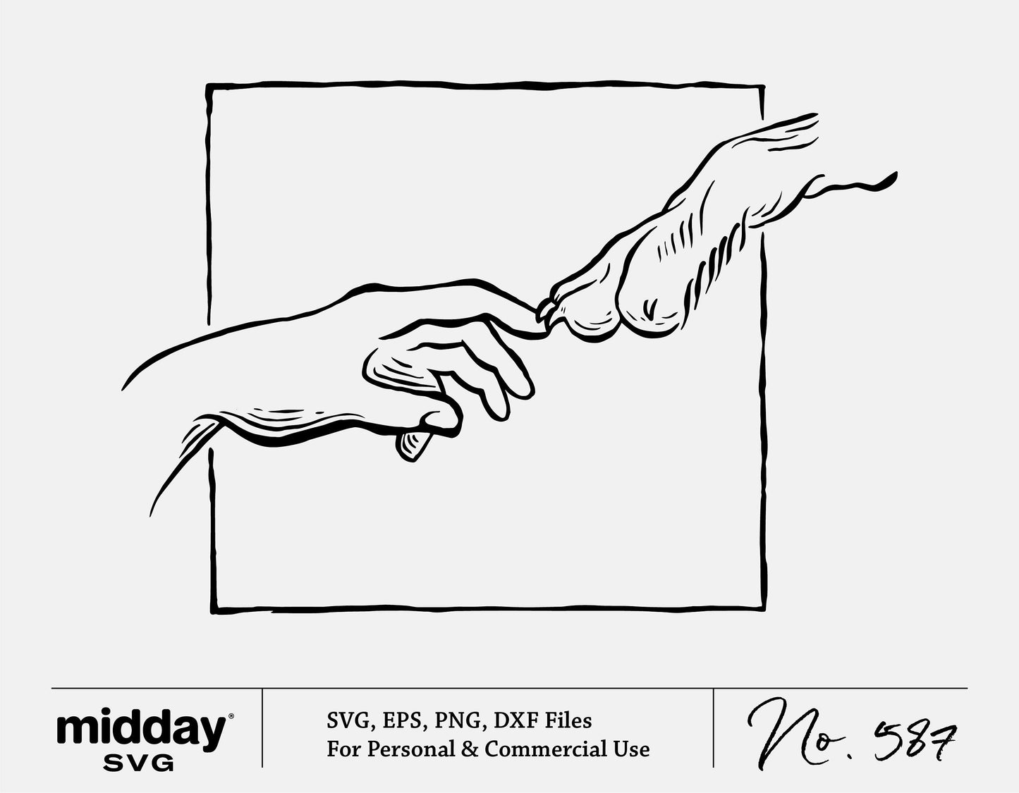 Dog Paw Touch SVG inspired by Michelangelo's Sistine Chapel, perfect for dog loss sympathy gifts, Cricut and Silhouette cutting files.