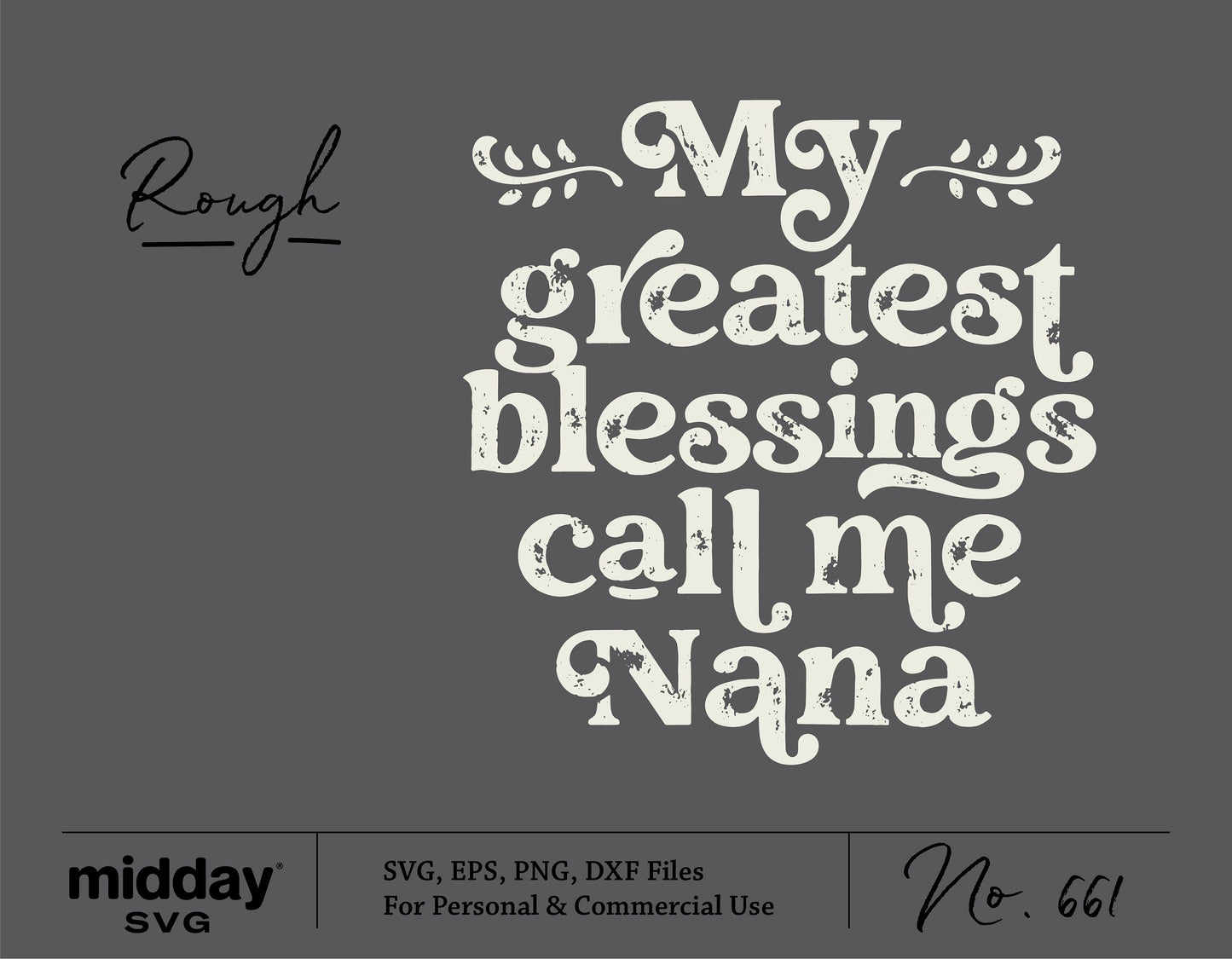 "My Greatest Blessings Call Me Nana" text in decorative font for Nana SVG, shirt design, Cricut cut file, Mother's Day gift idea.
