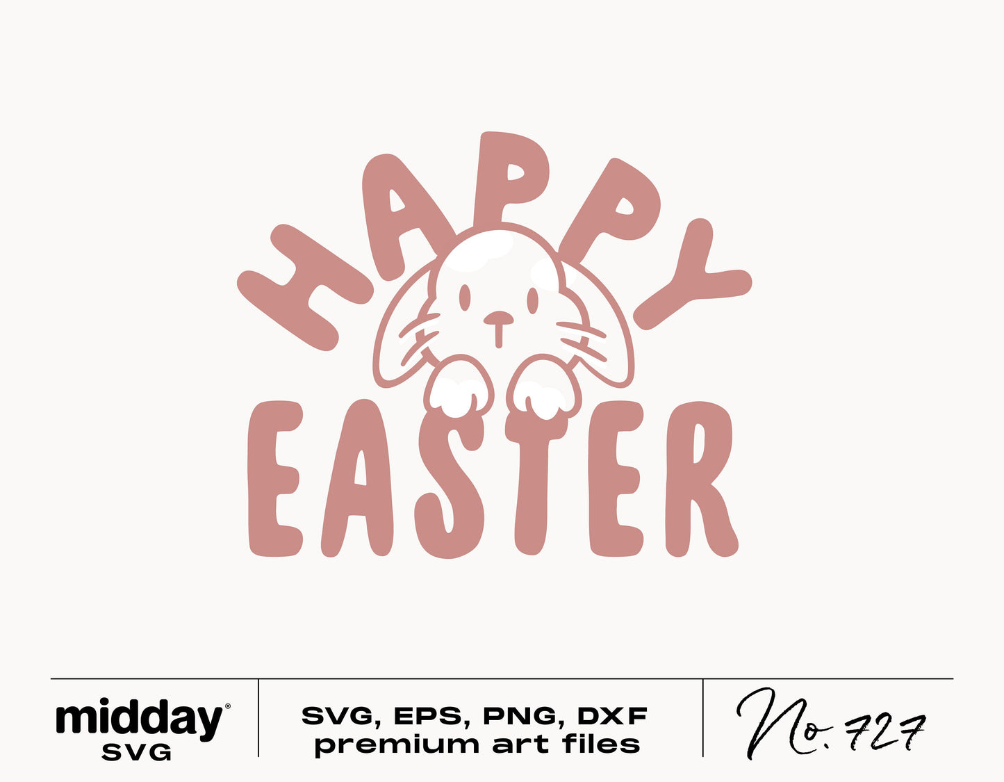 "Happy Easter SVG with Bunny Face for Cricut and Silhouette"