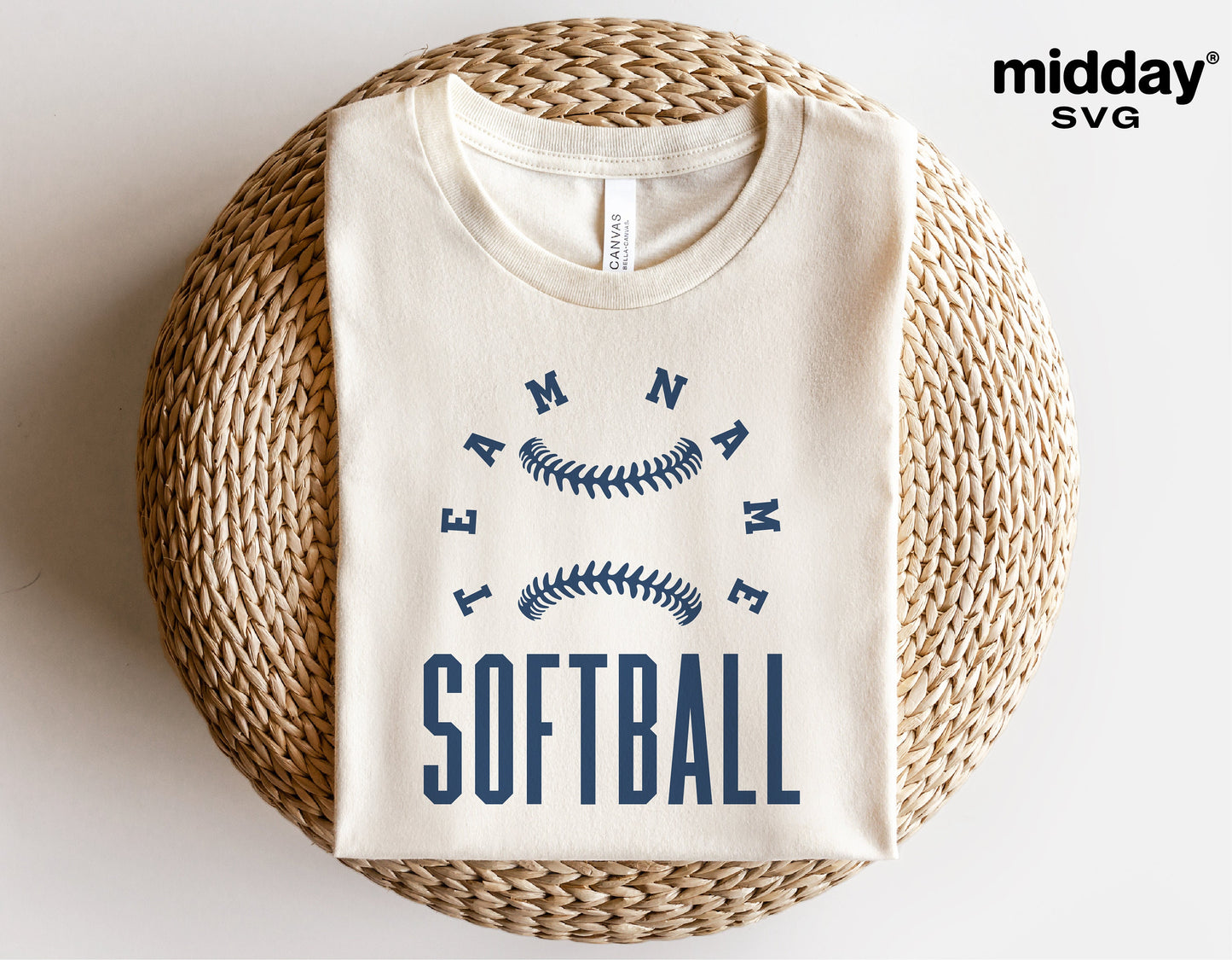 Softball team shirt mockup featuring customizable SVG design ideal for Cricut and sublimation projects.