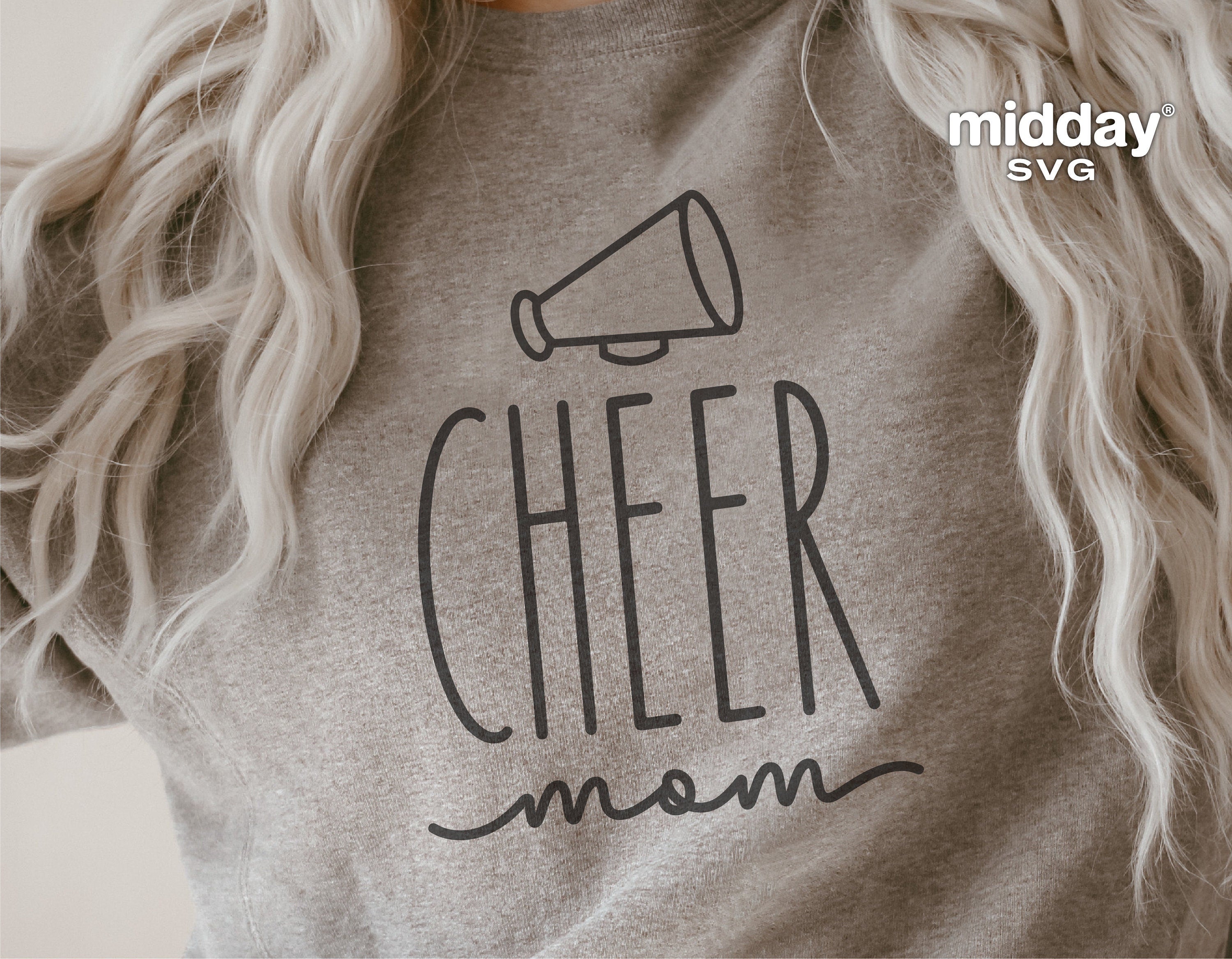Cheer mom sweatshirt with megaphone design in SVG format