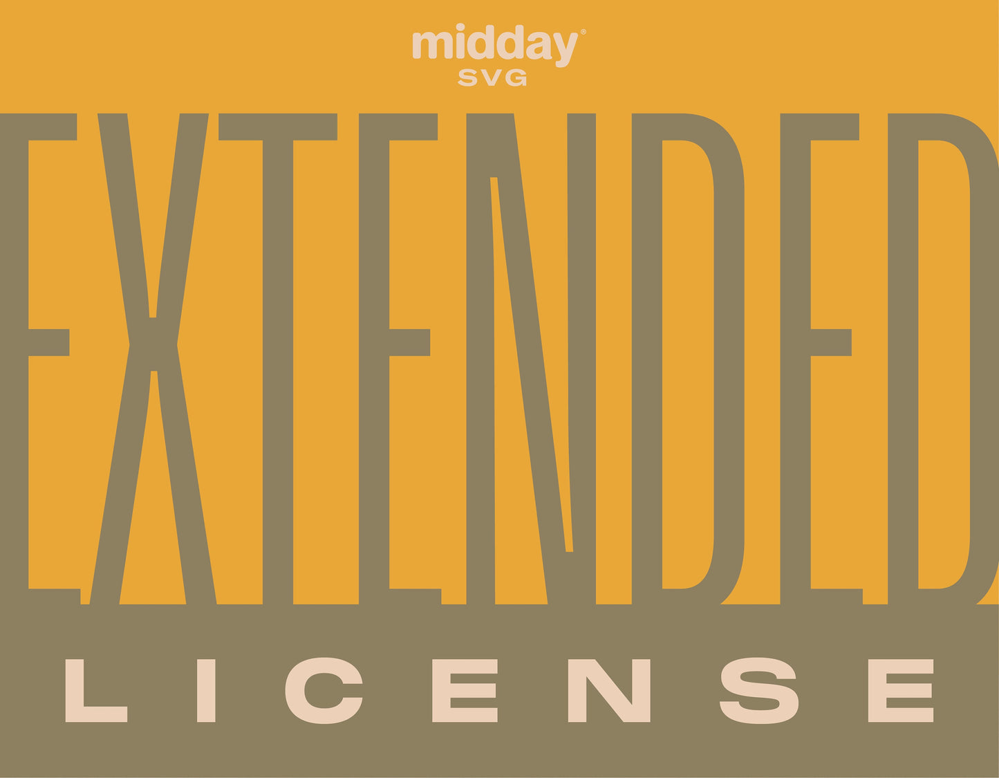 Midday SVG Extended Commercial License for unlimited retail and print-on-demand design use.
