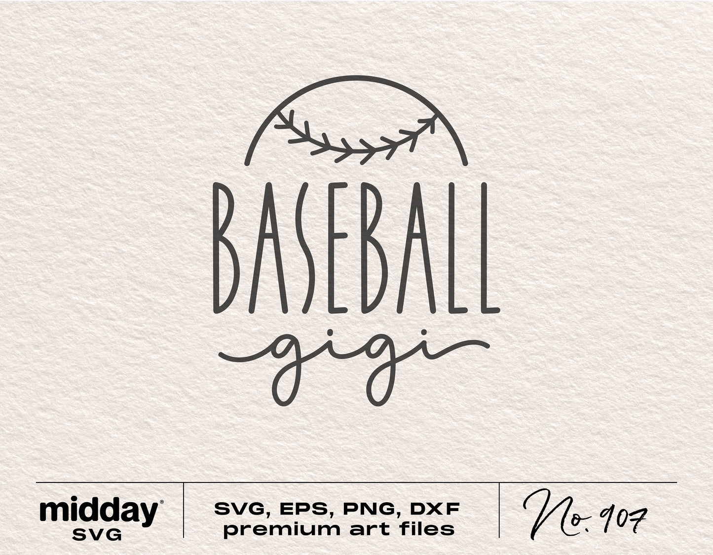 Baseball Gigi design with baseball graphic, available in SVG, PNG, EPS, DXF formats for Cricut and Silhouette cutting projects.