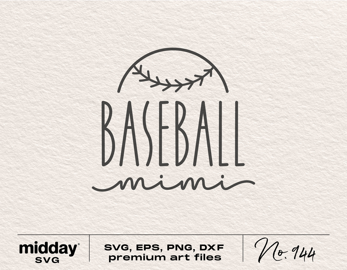 Baseball Mimi SVG design with premium art files in SVG, EPS, PNG, DXF formats for Cricut and Silhouette cutting machines.