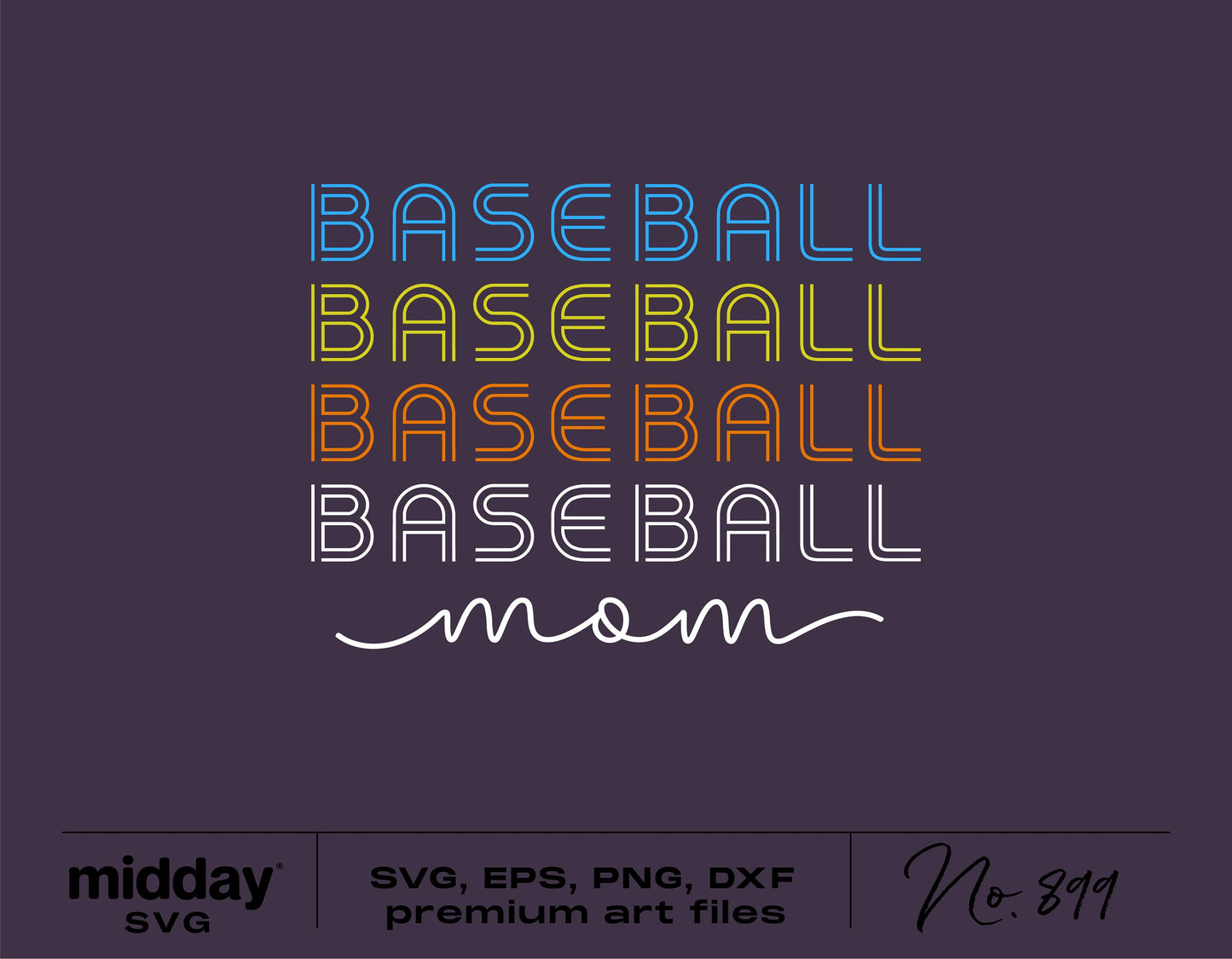Colorful Baseball Mom SVG design for Cricut and Silhouette, perfect for shirts, hats, and tumblers in digital formats.