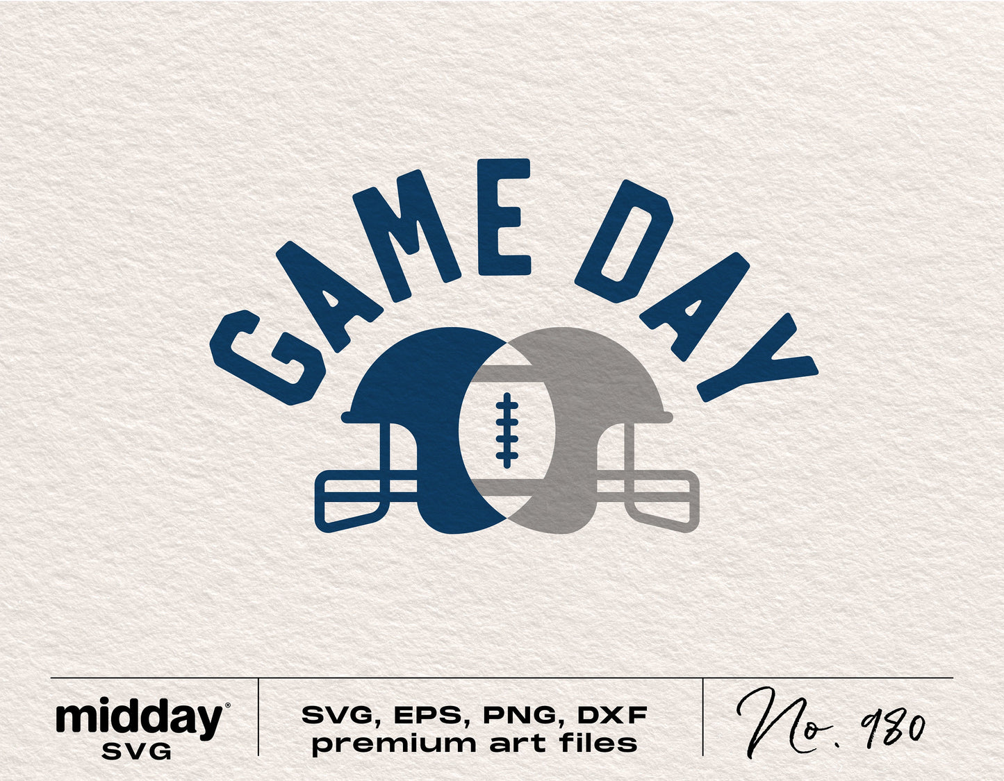 Game Day Football SVG with helmets and ball, premium digital download for Cricut and Silhouette cutting machines.