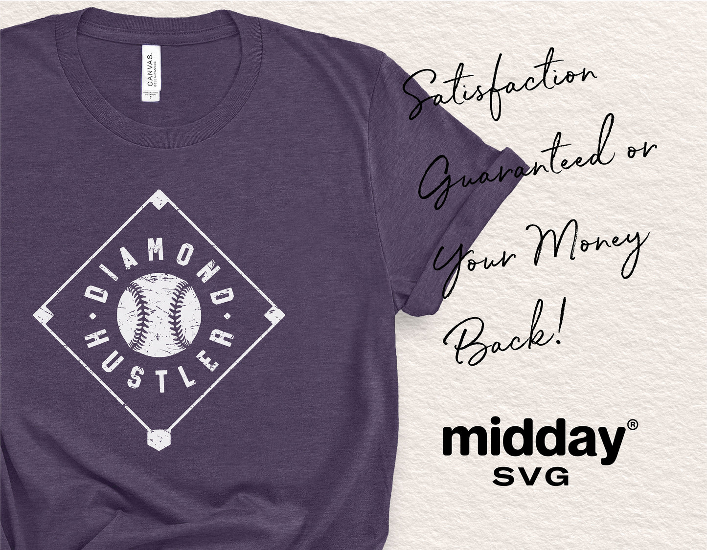 Funny Baseball Shirt with 'Diamond Hustler' design, Sublimation Cut File for Cricut and Silhouette, Includes SVG, PNG, DXF, EPS formats.