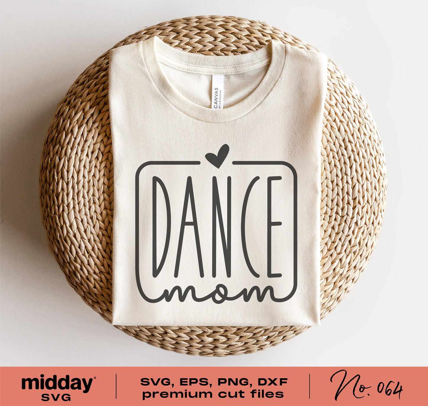 White Dance Mom t-shirt with stylish lettering, ideal gift for dance moms, includes SVG, PNG, DXF, EPS digital files for Cricut.
