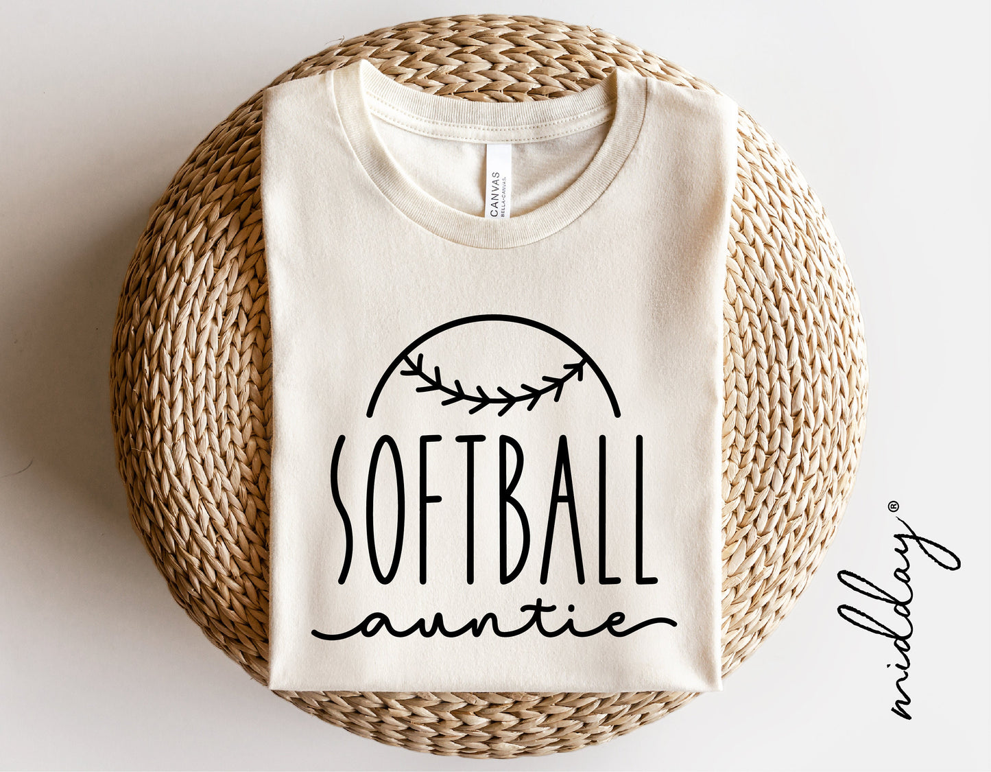 Softball Auntie t-shirt with baseball graphic, perfect for Cricut and Silhouette projects.