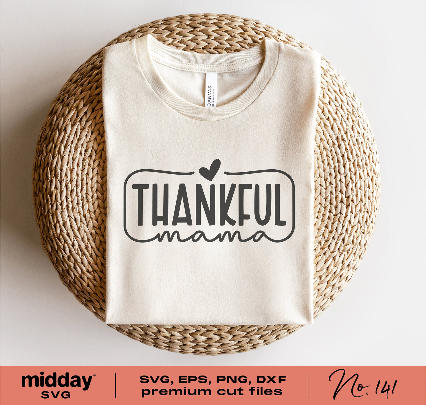 Thankful Mama t-shirt design, Thanksgiving SVG PNG DXF EPS, ideal for Cricut and Silhouette, fall autumn apparel