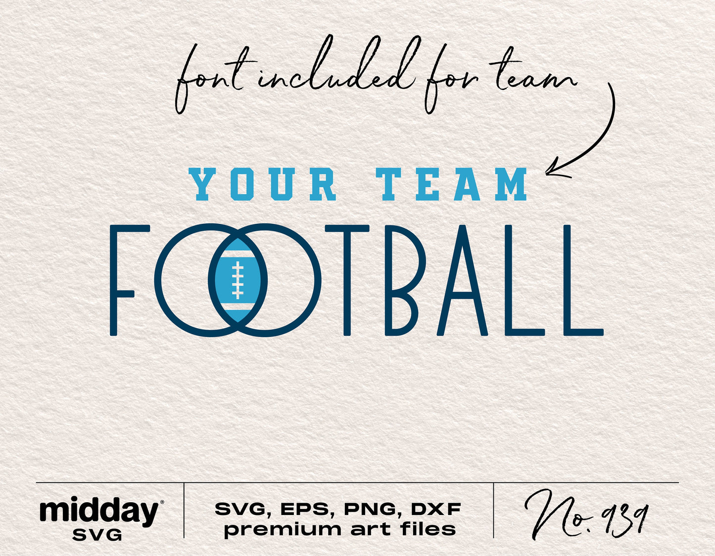 Football team shirt template with included font in SVG, PNG, DXF, EPS formats by Midday SVG.