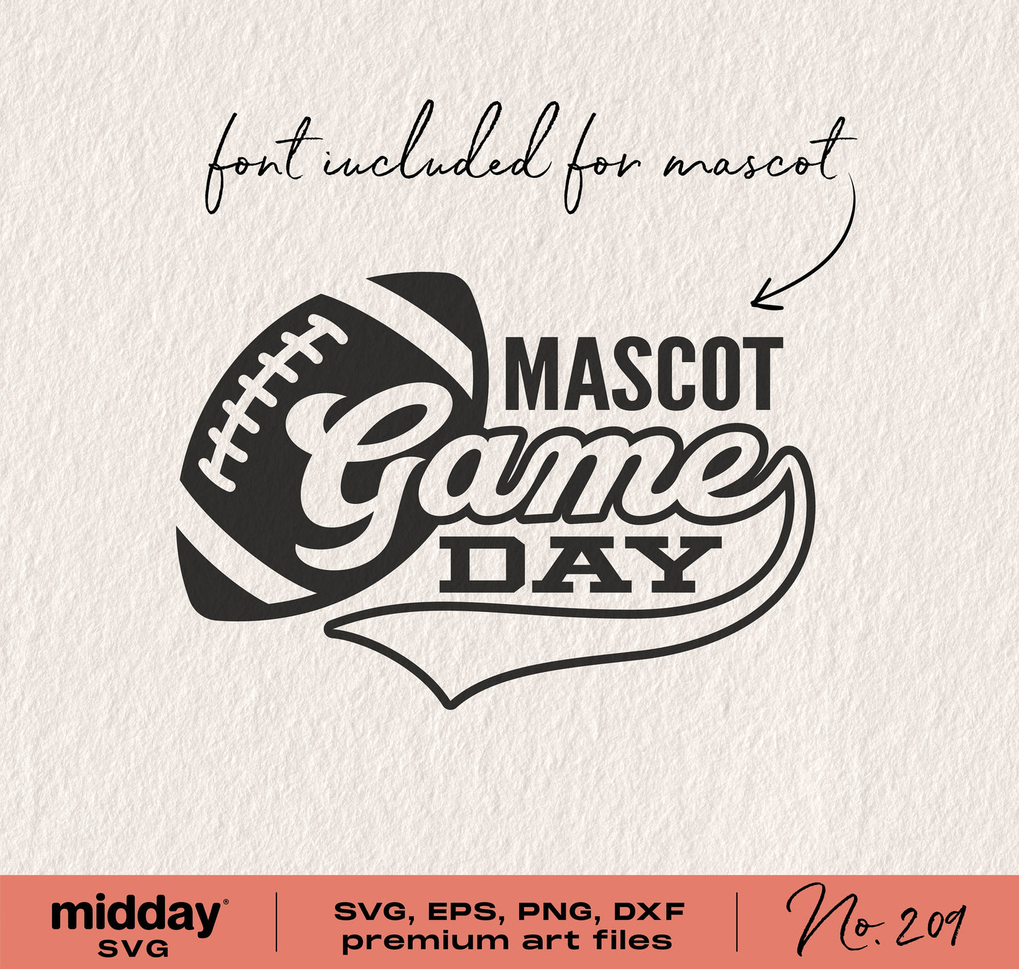 Game Day football SVG design featuring a football graphic with customizable font, suitable for Cricut and Silhouette projects.
