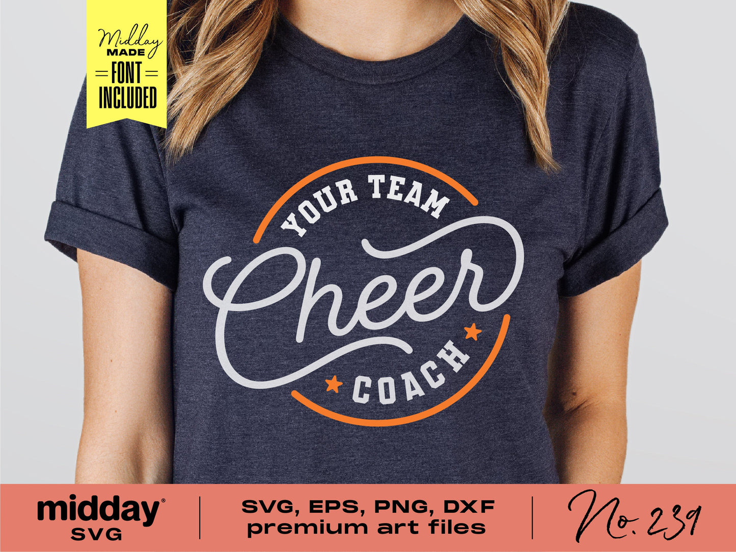 Customizable Cheer Coach Team Design on T-Shirt, SVG PNG DXF EPS Cricut Cut File, Sublimation Template for Coaches, No. 239