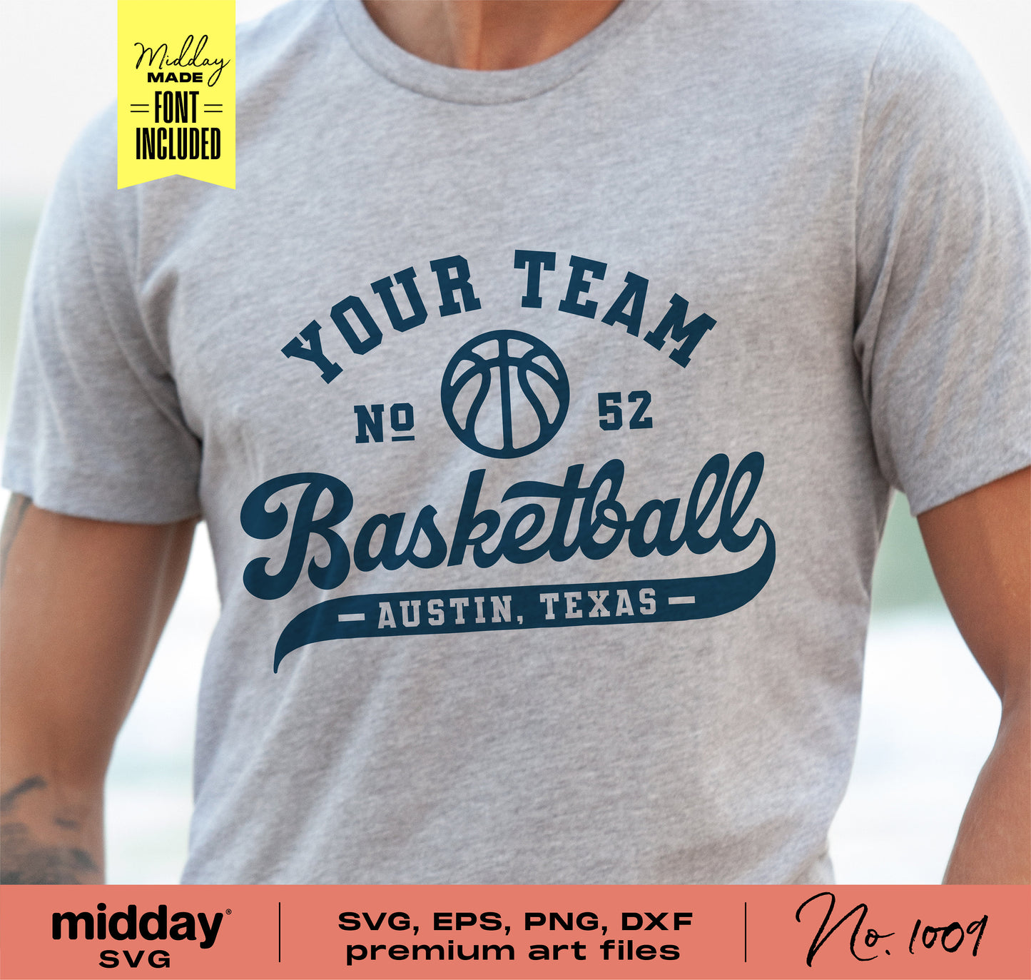 Basketball Team Shirt with Customizable Logo and Number in SVG, PNG, DXF Formats for Cricut and Silhouette