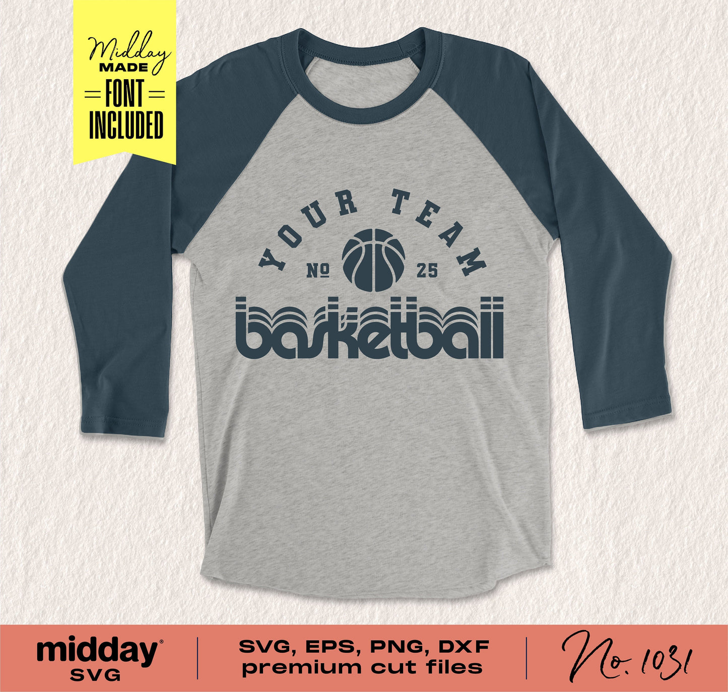 Basketball team logo shirt design in SVG, PNG, DXF, EPS formats for Cricut and Silhouette cutting machines.