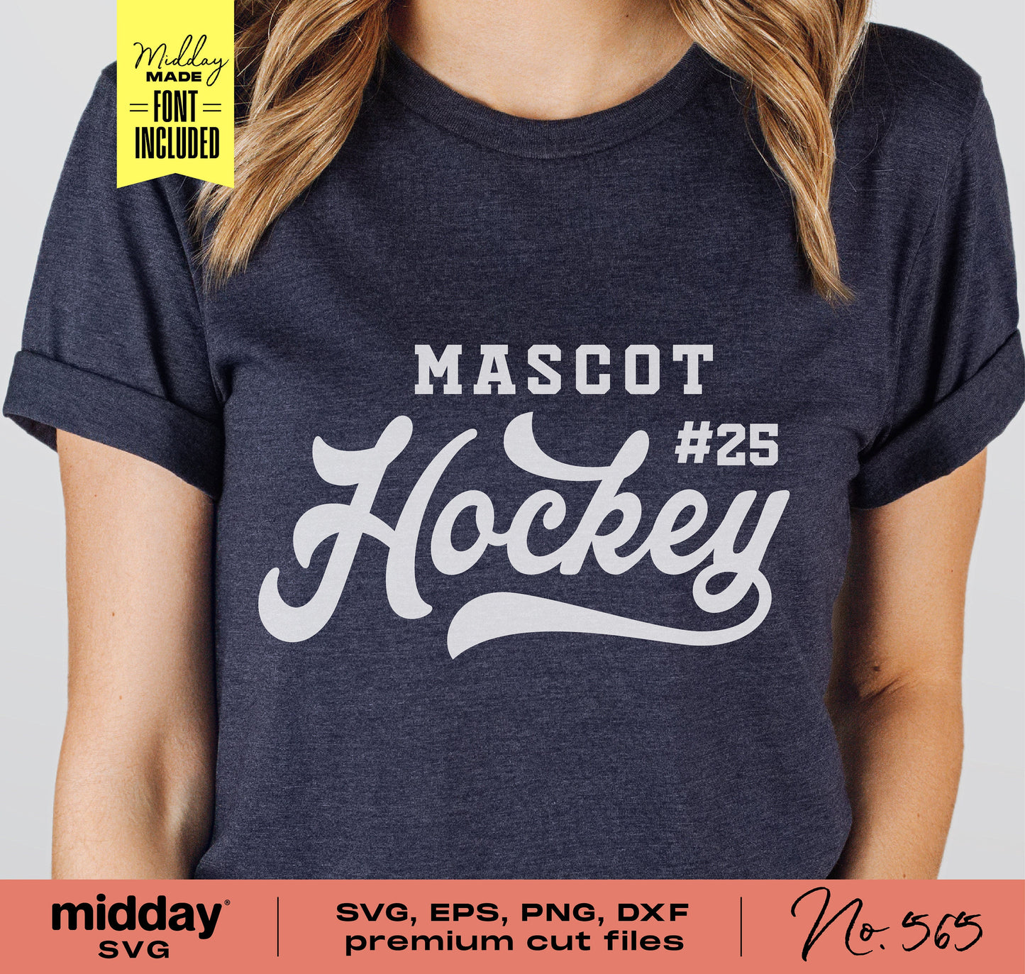 Hockey t-shirt with 'Mascot #25 Hockey' design in SVG, EPS, PNG, DXF formats for Cricut and Silhouette.