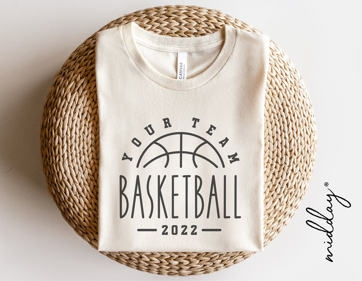 Basketball team shirt template with customizable design for Cricut users, featuring SVG, PNG, DXF, and EPS formats for personalizing.