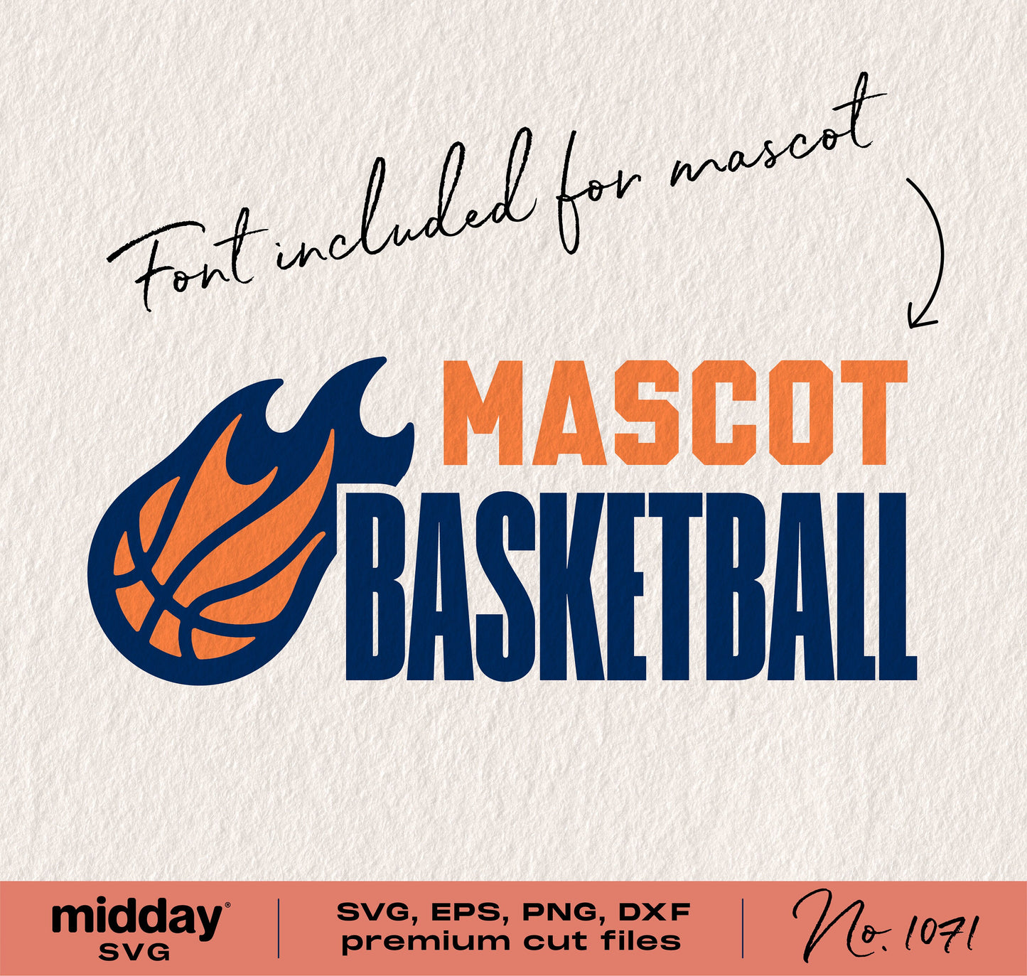 Flaming basketball team template SVG with included mascot font, ideal for DIY shirts, Cricut, Silhouette, and sublimation projects.
