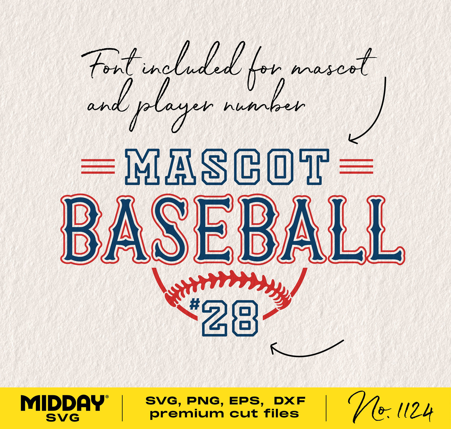 Baseball team logo SVG template with included font for Cricut and Silhouette use.