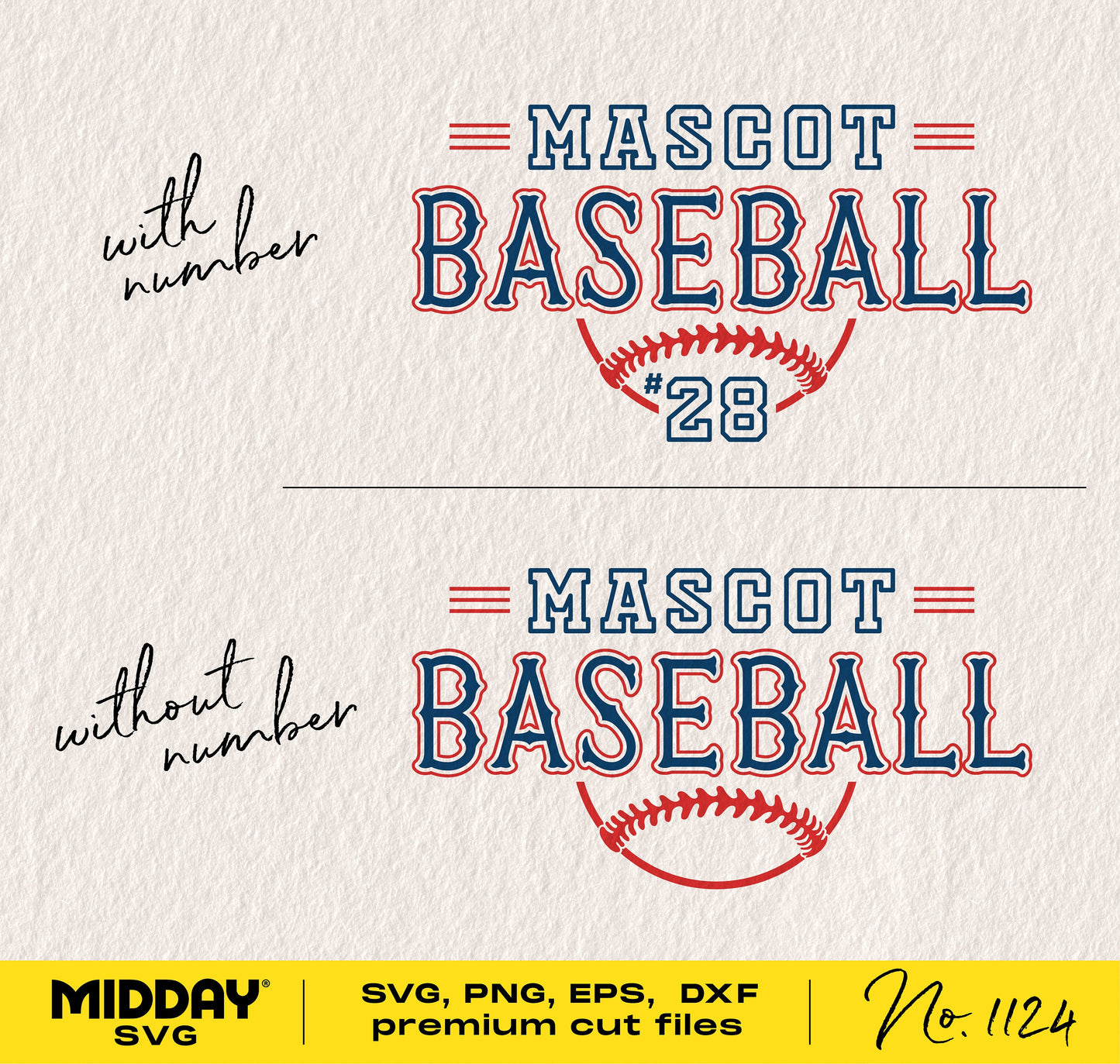 Baseball team logo design SVG with options for number inclusion, Cricut and Silhouette cut file.