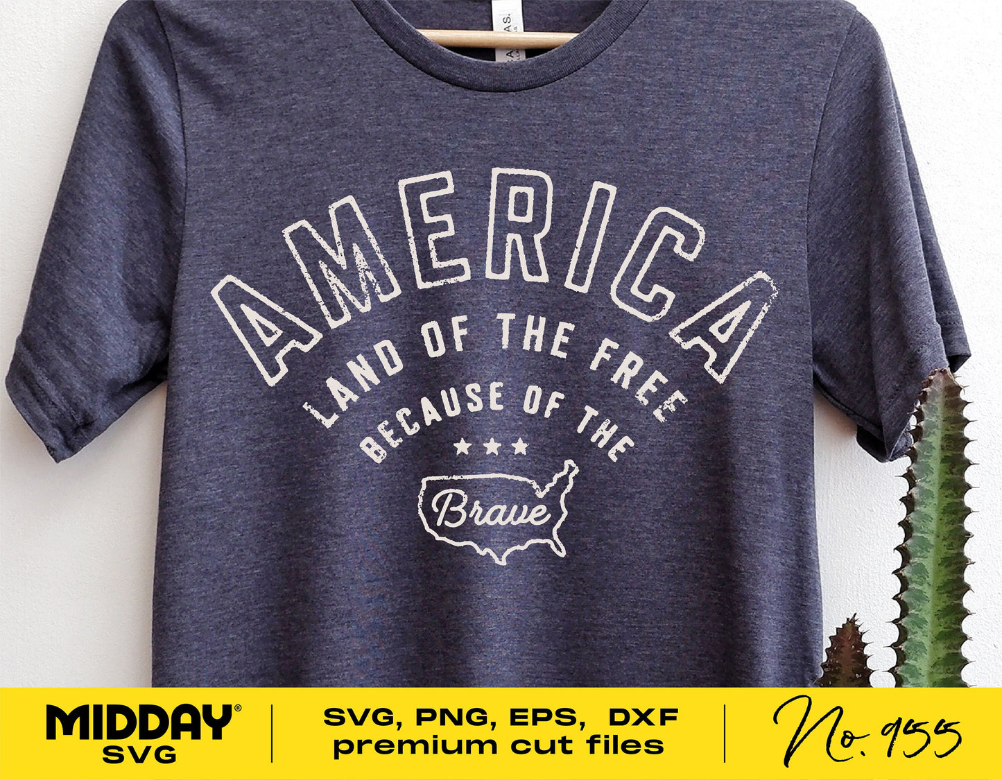 America Land of the Free t-shirt featuring patriotic SVG design for Cricut and Silhouette projects.